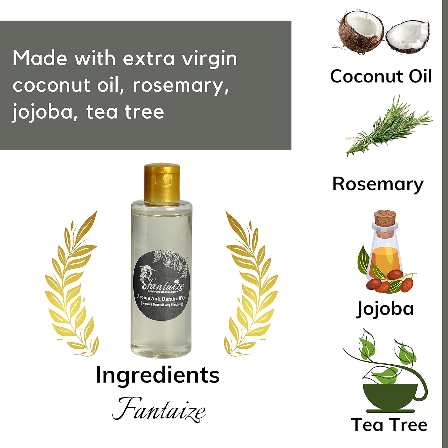 Fantaize - Handcrafted anti Dandruff Hair Oil - Pack of 1 (100 Ml) image number 3