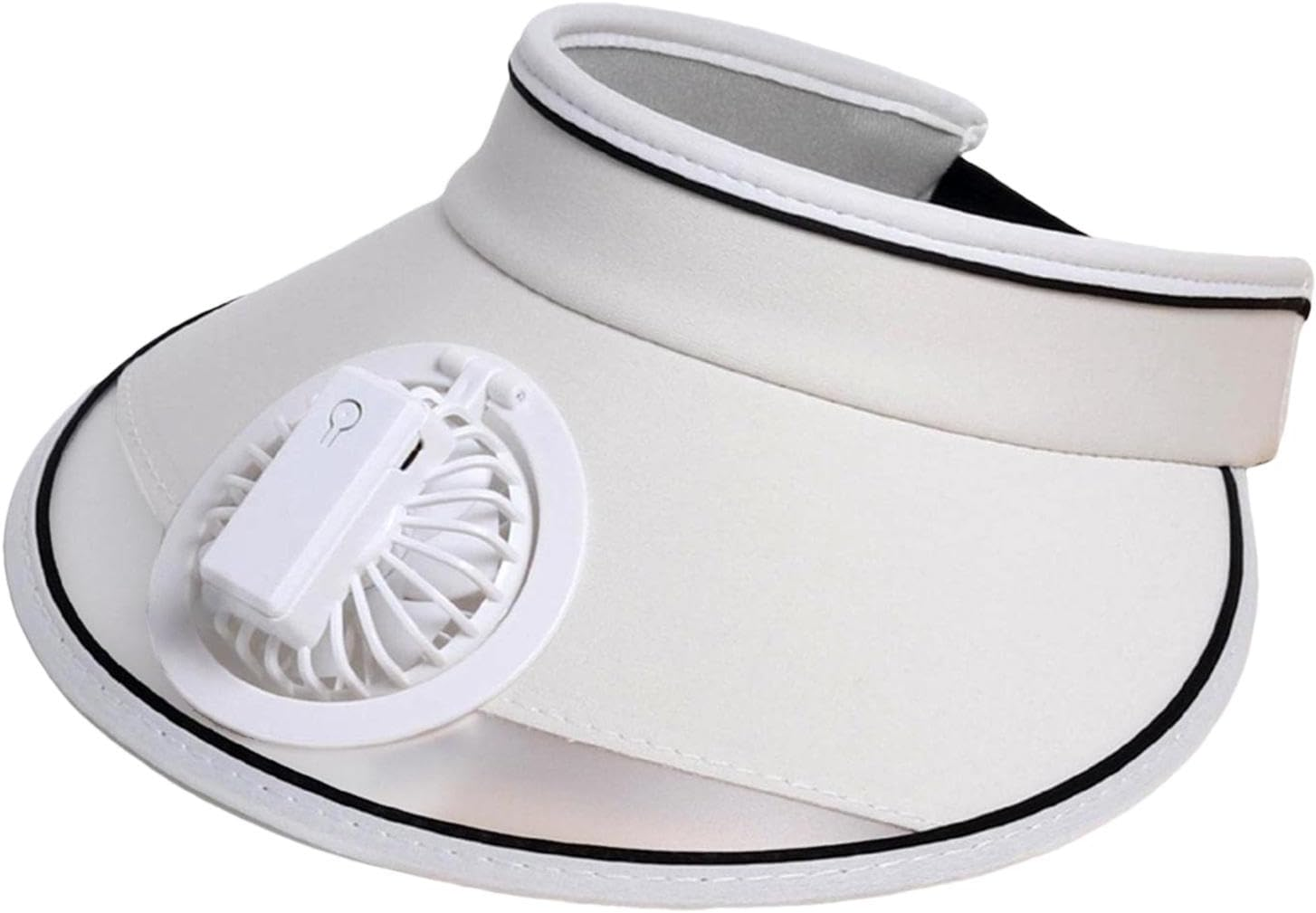 Sun Visor Hats with Fan | Large Area Sun Protection - USB Rechargeable - Cooling Hat with Multiple Colors, Fan Beach Accessories for Hiking Casual Women Beach White image number 2