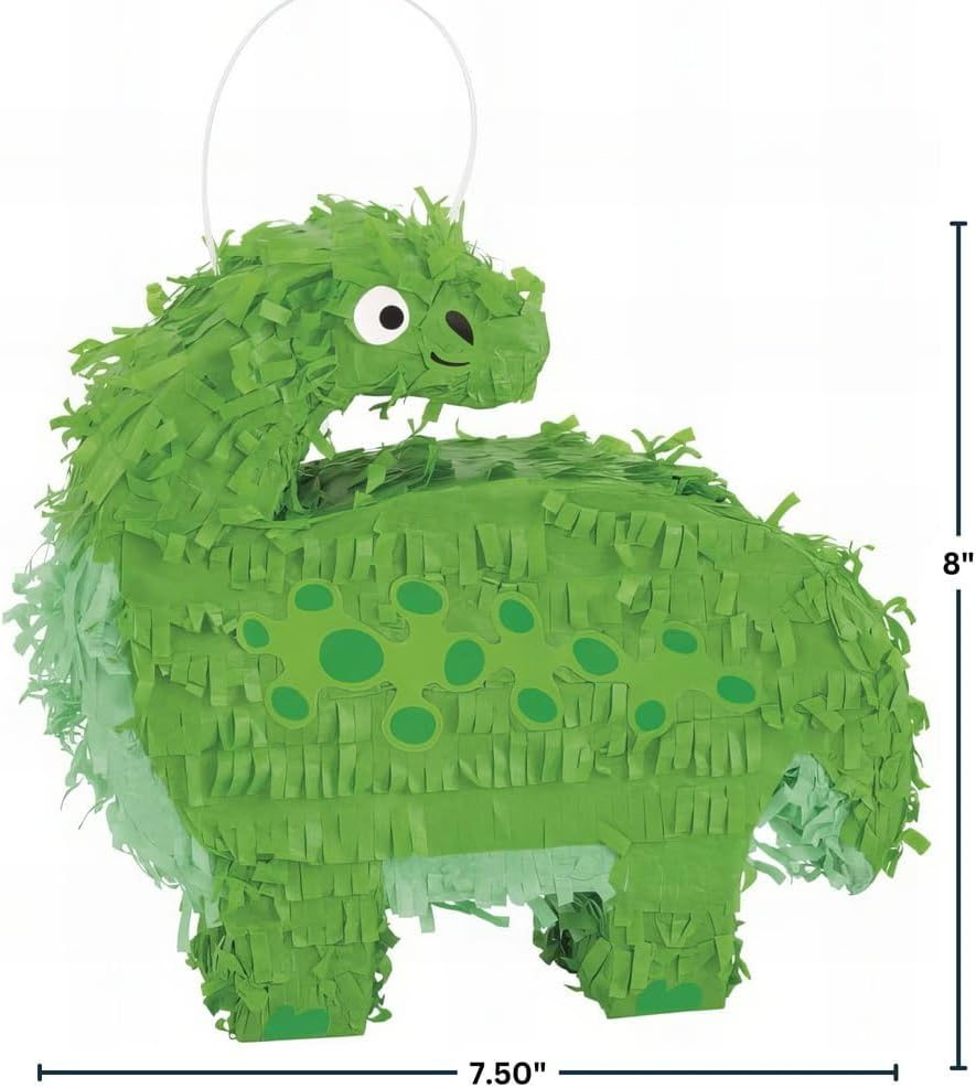 Unique Party 73892 Prehistoric Mini Dinosaur Party Pinata | Green | 1 Pc Shaped 3D, Multicolour image number 3