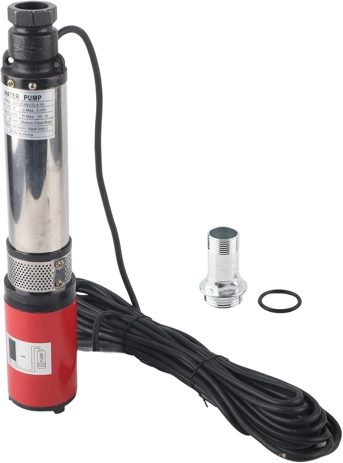 High Solar DC Deepwell Pump Large High Lift Battery Solar Brass Motor Floating Impeller S455 DC48V Lift Well image number 2