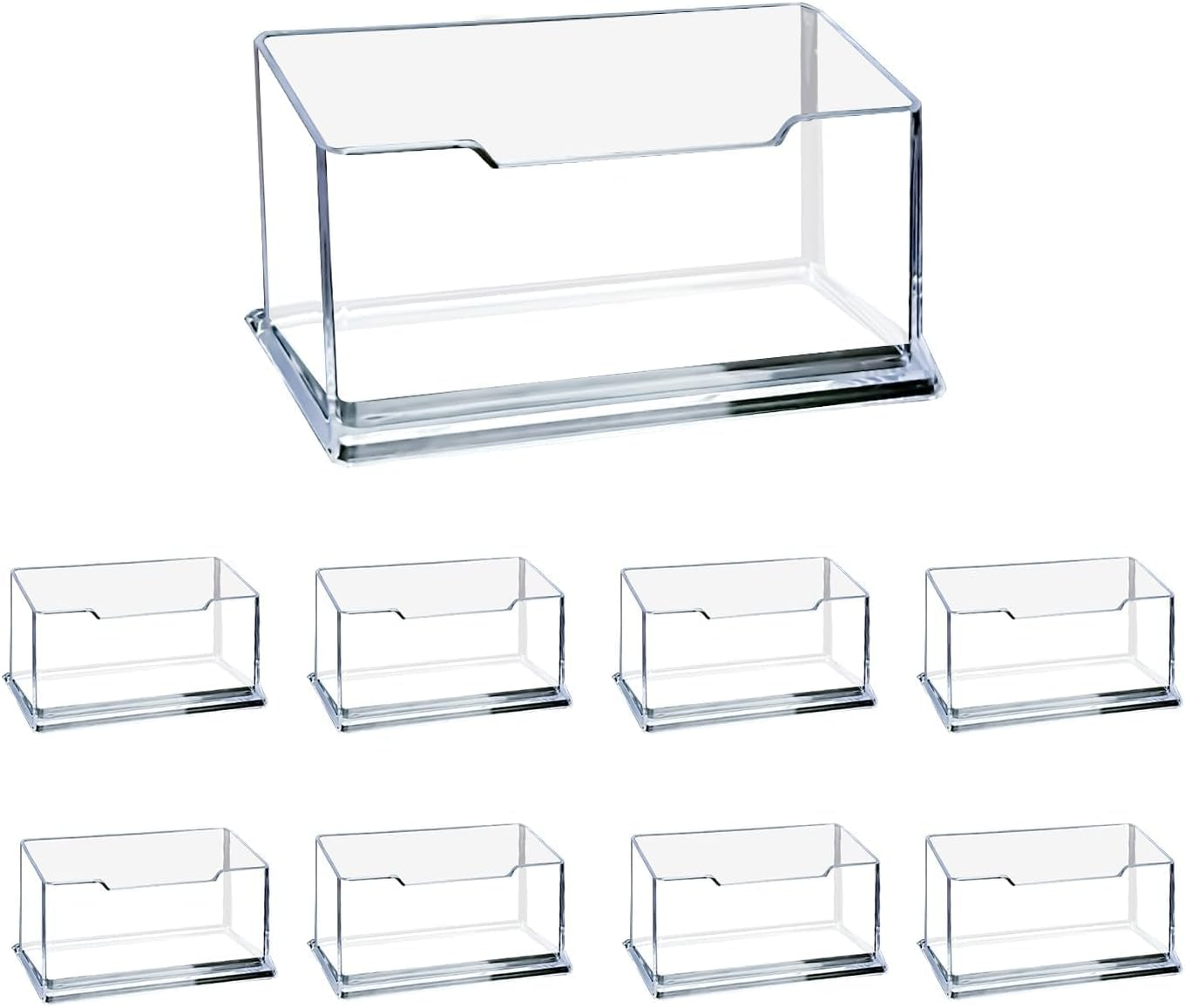 8Pcs Business Cards Holder,Funcyboo Business Card Holder Stand Business Cards Organizer Acrylic Business Card Holder Sticker Display Stand for Home Office Desktop Countertop.Fits 30-50 Business Cards