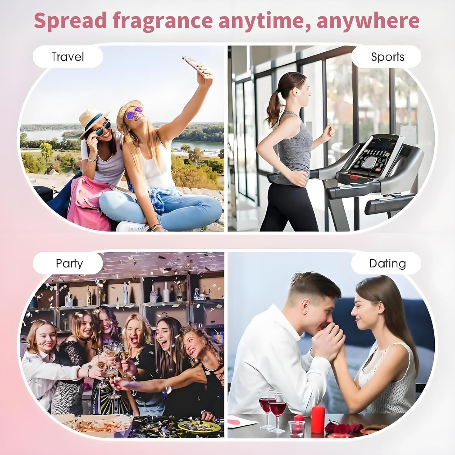 Raheem Pack of 2 Perfume Atomisers, 5 Ml Mini Perfume Atomiser for on the Go Perfume Filler with Protective Cap, Perfume Atomiser Refillable for Travel, Holiday, Camping, Business