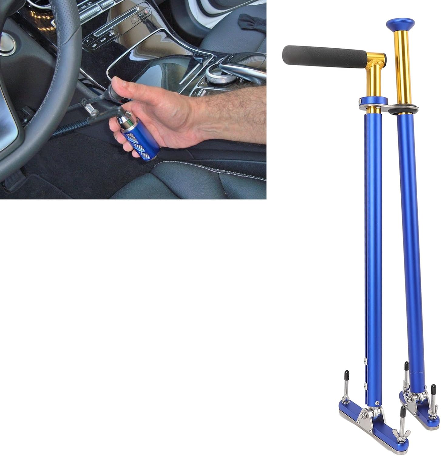 Bewinner Handicap Driving Hand Control | Metal Car Pedal Extenders | 34Inch Accelerator & 32Inch Brake Disabled Car Stickers for Disabled Car Driving image number 1