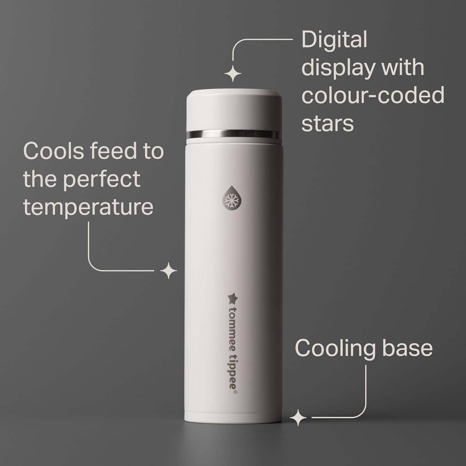 Tommee Tippee Prepgo Formula Feed Maker, Portable Cooling Flask with LED Digital Temperature Display, Travel Friendly Bottle Preparation in 2 Minutes - White image number 2