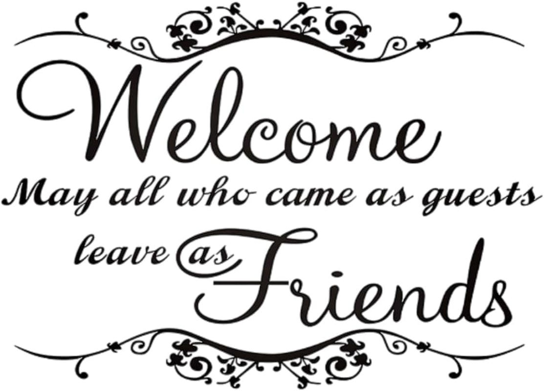 Sgphrzlt Welcome May All Who Came as Guests Leave as Friends Wall Decals, Large Vinyl Peel and Stick Quote Sayings Home Decor, Removable Art Lettering Stickers for Bedroom Living Room Office image number 6