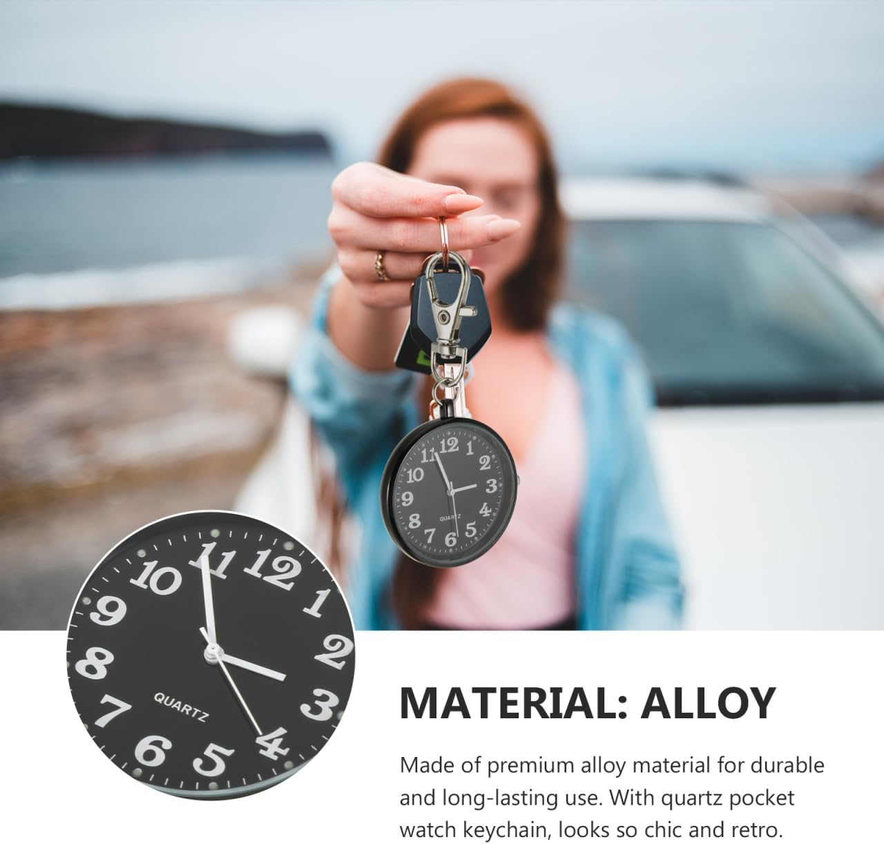 Sosoport 2 Pcs Pocket Watch Wrist Alloy Miss Quartz Watches Numerals Dial Pocket Watches image number 5