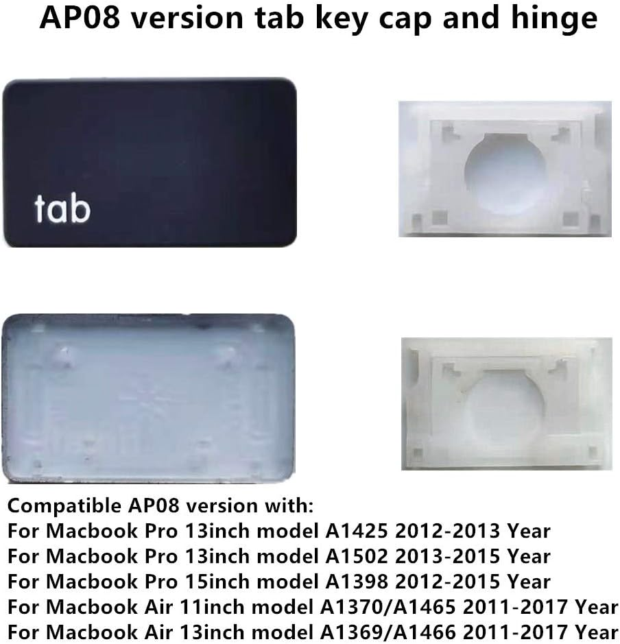 Replacement Individual AP08 Type TAB Key Cap and Hinges for Macbook Pro Model A1425 A1502 A1398 for Macbook Air Model A1369/A1466 A1370/A1465 Keyboard to Replace the Tab Key Cap and Hinge image number 2