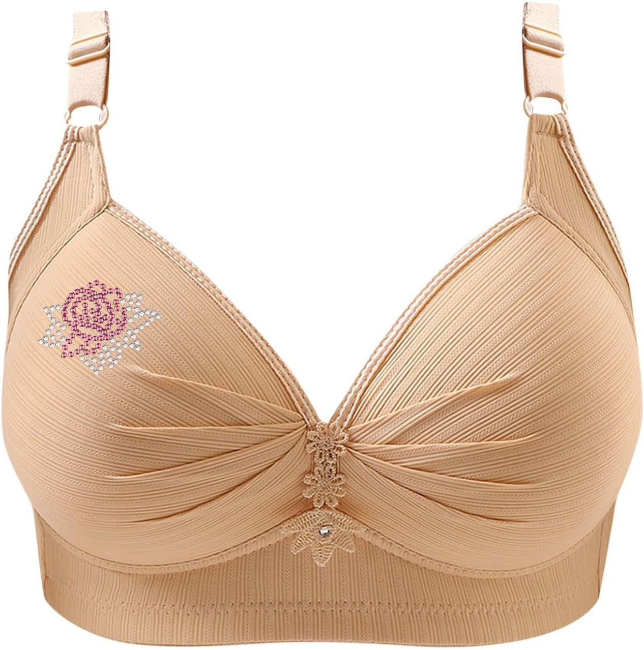 Sticker Bracelet Kit White Strapless Bra Bralettes T Shirt Bras Women Wired Front Fastening Sexy 34D Pasting Womens Non Large Bust Ladies Packs of 2 Maternity Pregnancy Supportive image number 1