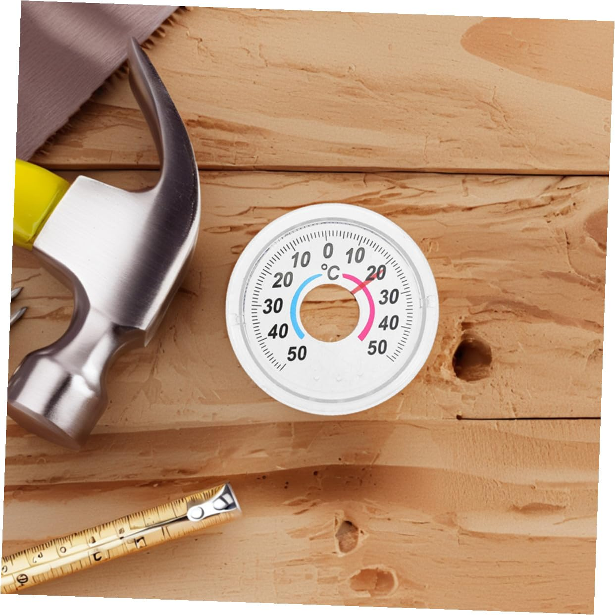 Ibasenice Portable Indoor Temperature Gauge Tool for Doors and Windows Plastic round Analog Thermometer with Easy-Read Pointer Design Reliable Thermometer for Accurate Indoor Climate image number 3