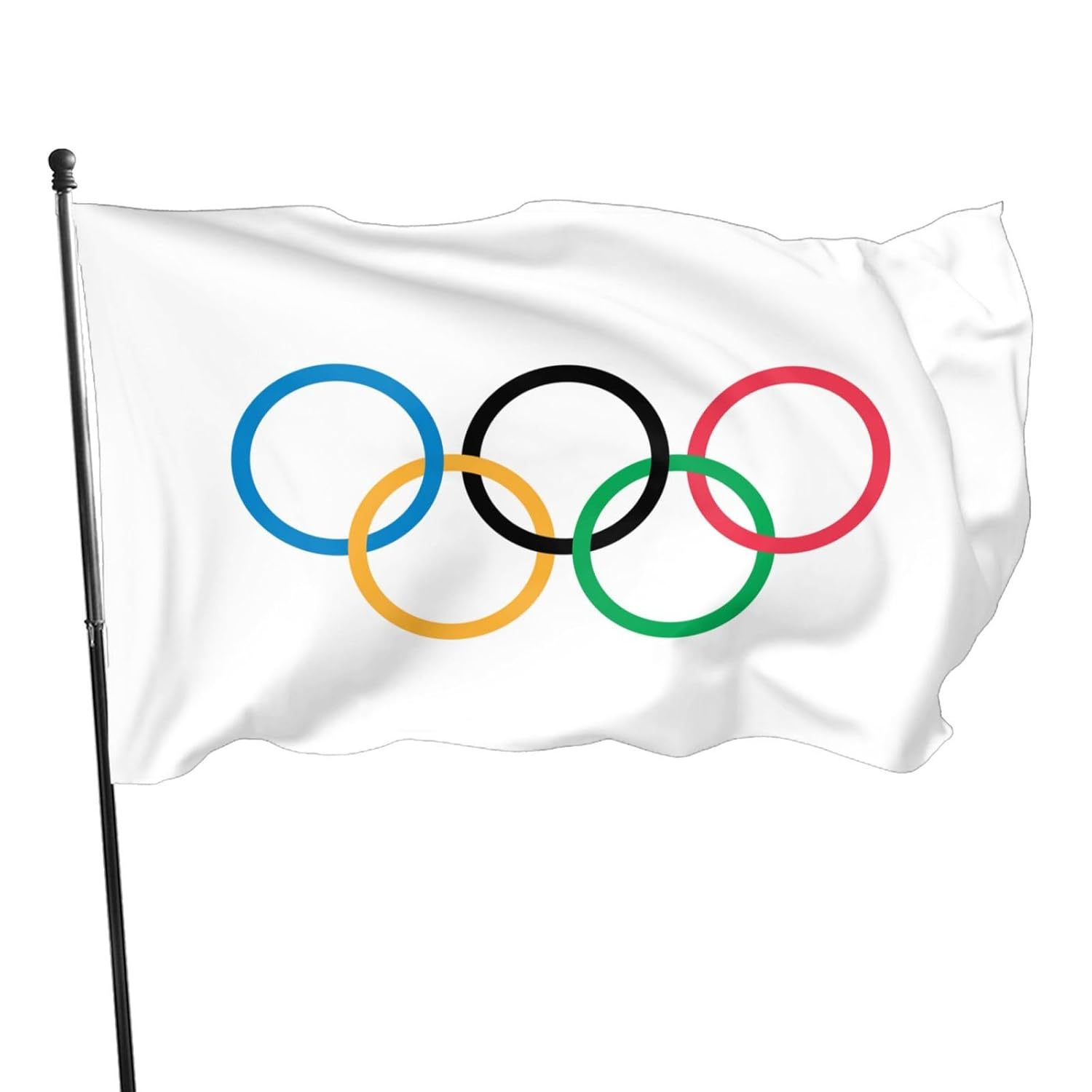 Olympic Flag 3X5 Ft Olympics Decorations 2024 Flags - Indoor and Outdoor Olympic Banner image number 6