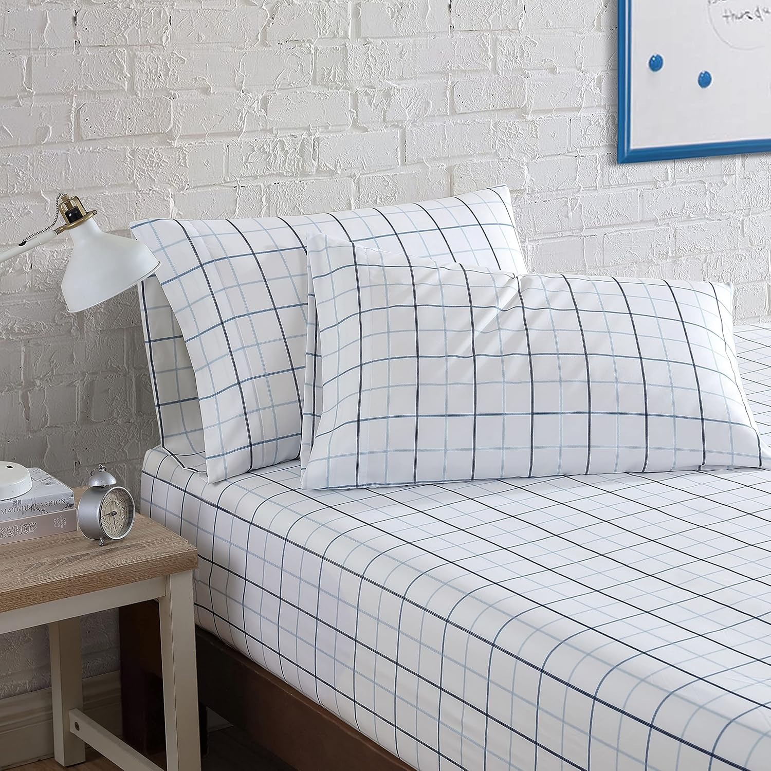 Nautica- Queen Sheet Set, Deep Pocket Fitted Sheet and Pillowcase Set, Casual Home D&eacute;cor (Clarkson Blue, Queen)