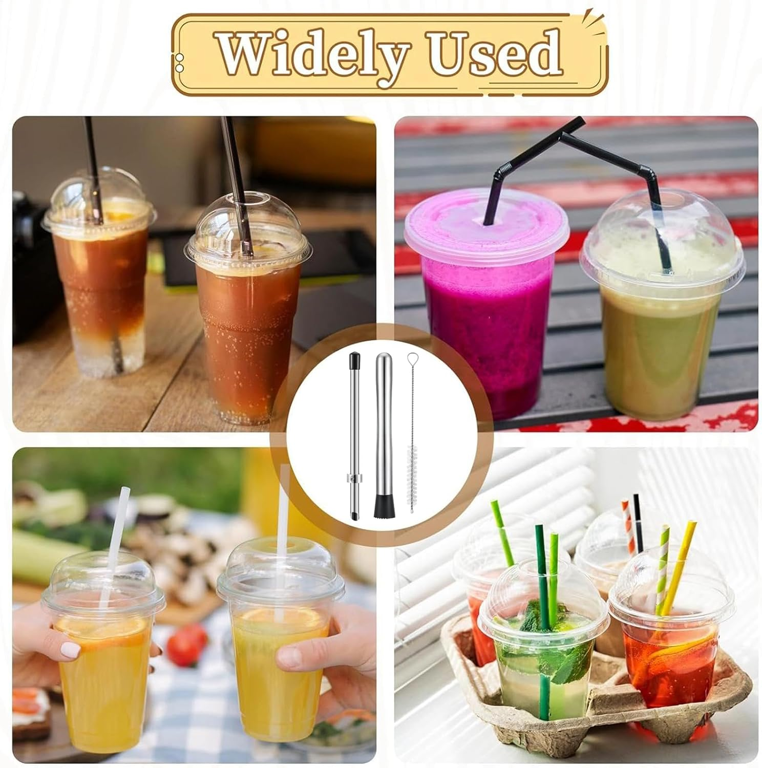 Lemonade Lid Puncher | Stainless Steel Drinks Straw Hole Puncher | Multi-Functional Ergonomic Beverage Mixing Tool for Kitchen Cafe Restaurant Barbecue Home