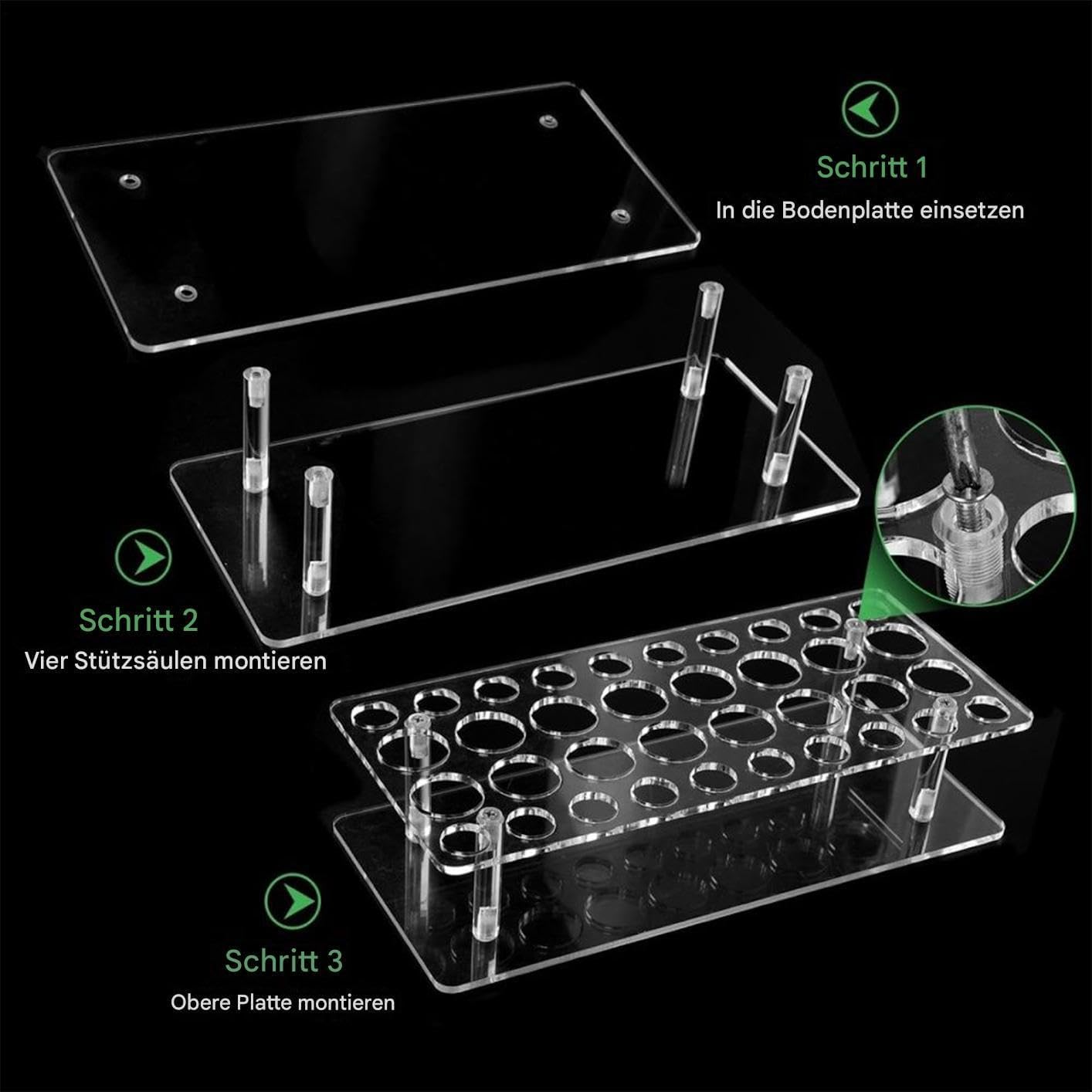 Szaluyk Perfume Sample Holder - Acrylic Stand with 36 Slots Transparent Compact Sample Holder for Daily Home | Organization Beauty Vanity Bathroom Routine Bedroom Personality image number 4