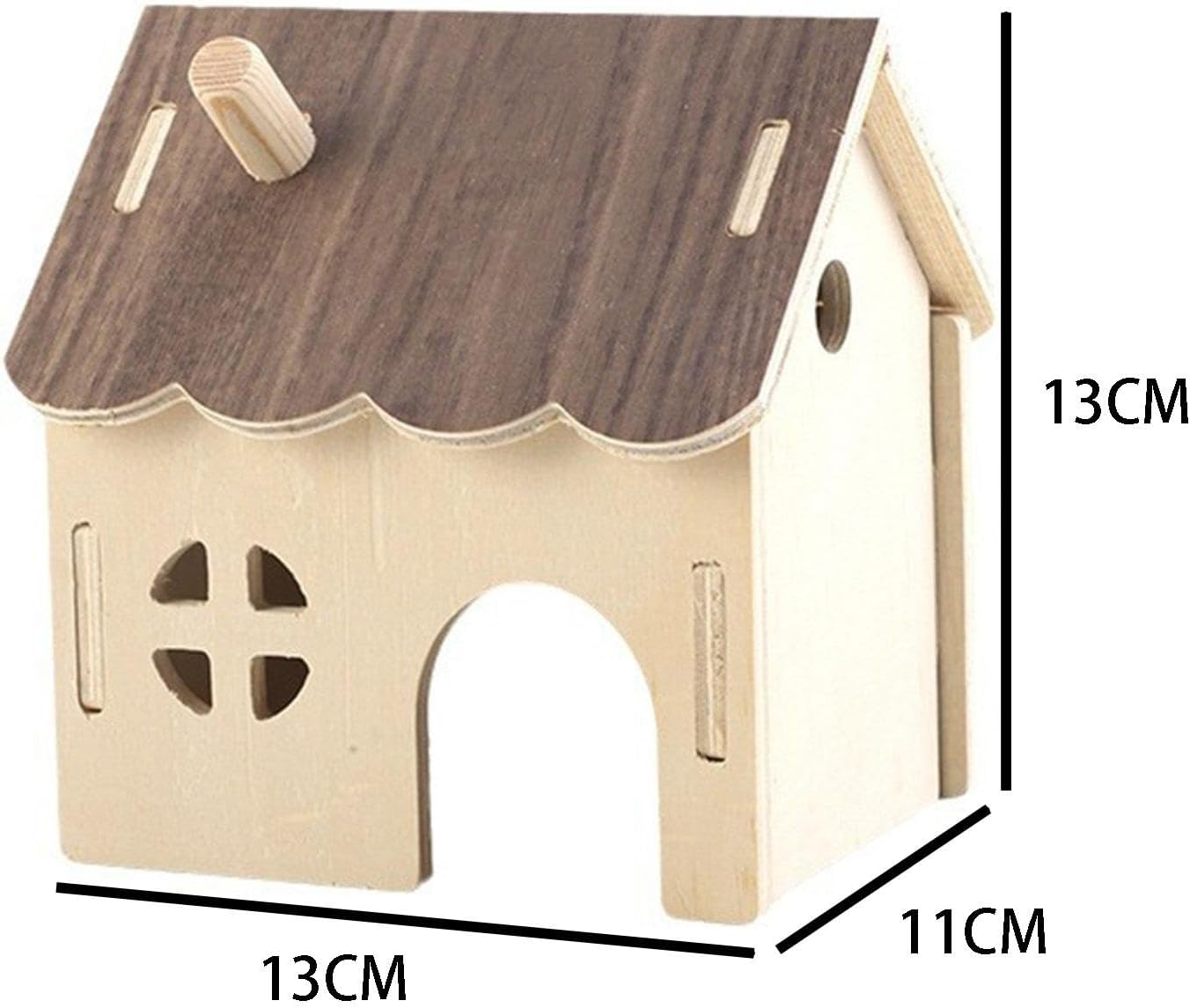 Wooden Hamster House Hideout, Small Animals Habitat Toys for Dwarf Hamster Gerbils, Mice, Rats, Hedgehog image number 5