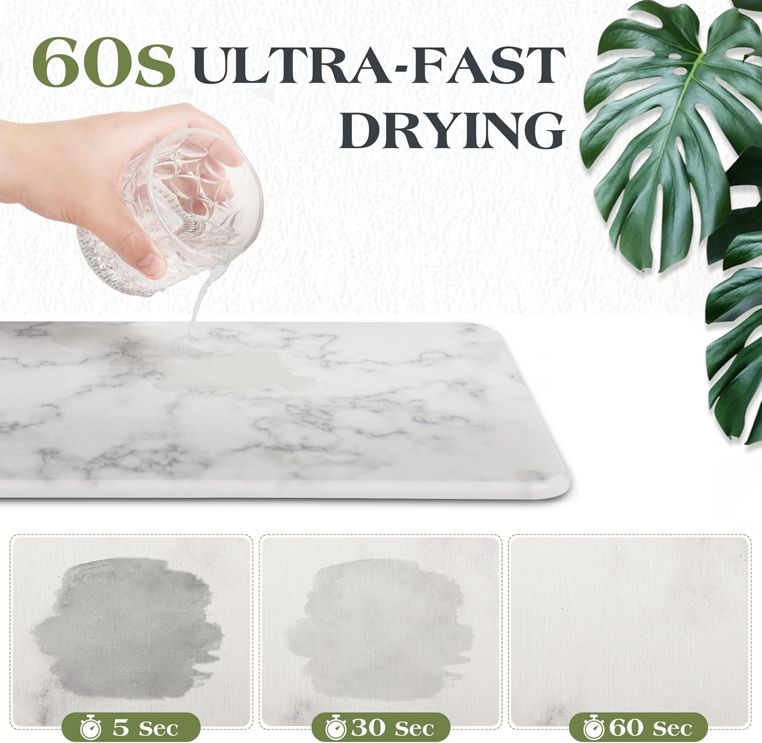 12X16 Inch Marble Stone Drying Mat for Kitchen Counter Super Absorbent Dish Drying Mat Diatomaceous Earth Quick Dry Dish Mat（1 Pc ） image number 1