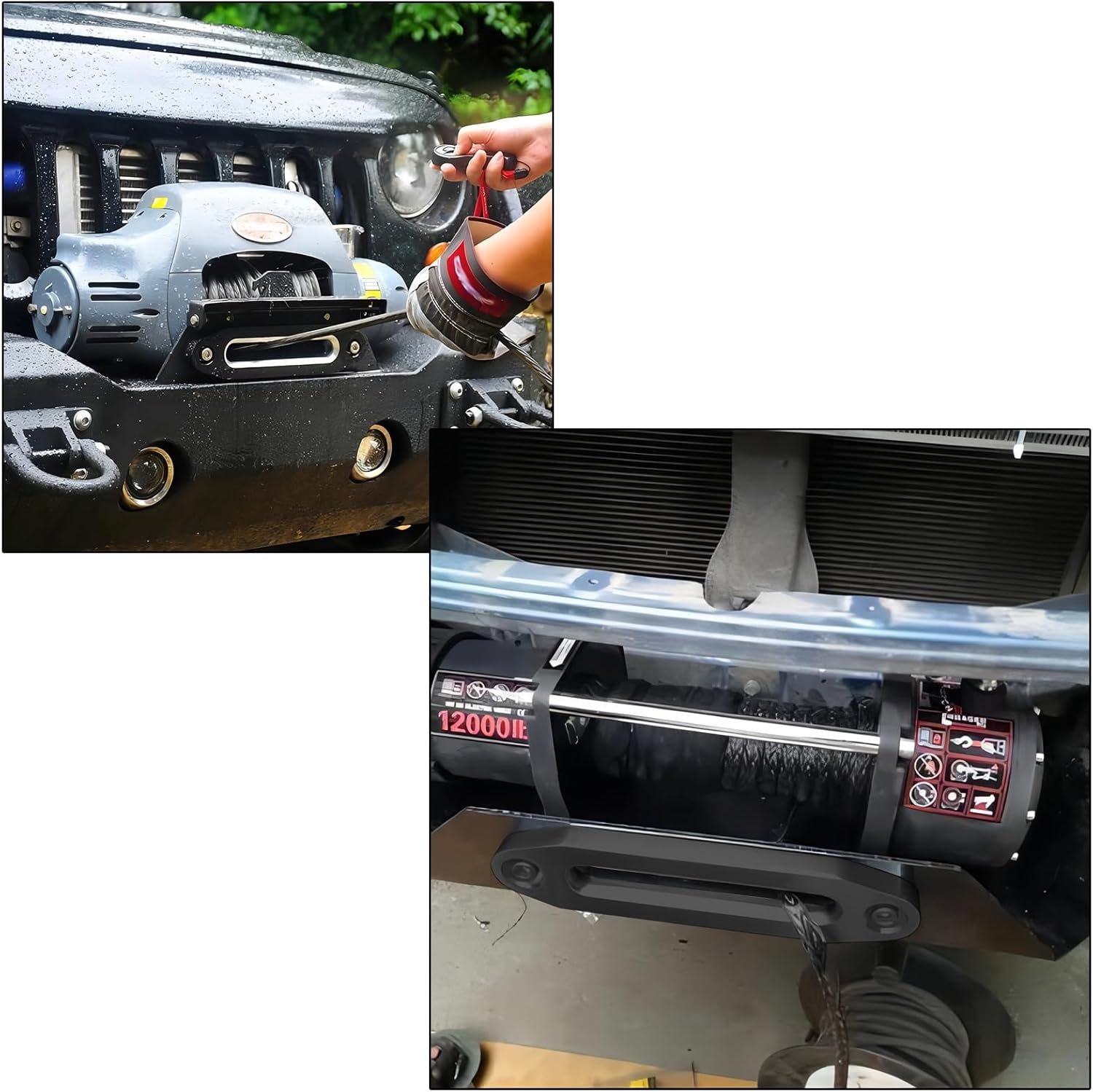 Aluminum Hawse Fairlead for UTV ATV 2000-13000 Lbs Winch Mount Glossy Black (10 Inch) image number 3