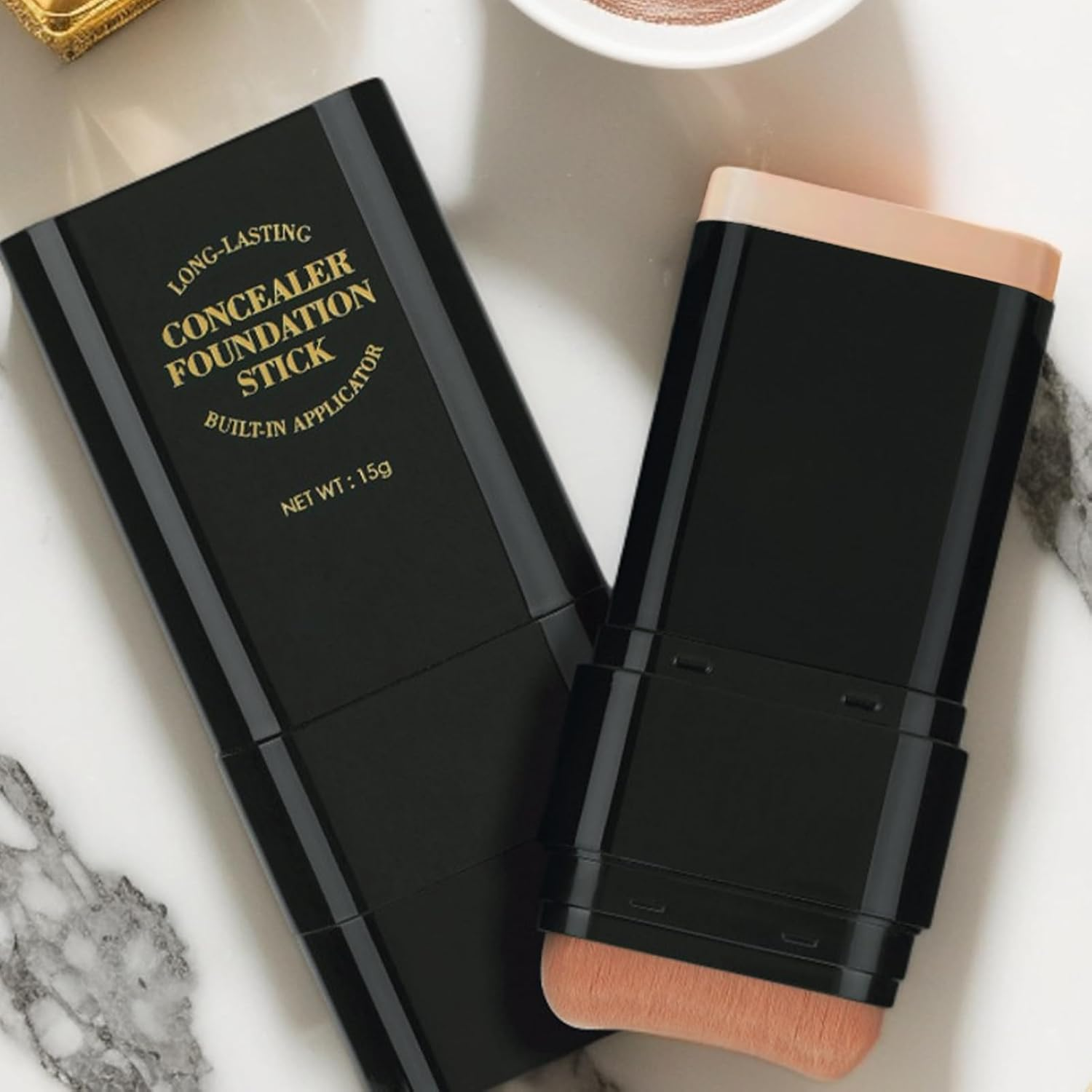 Concealer Foundation Stick - Full Coverage Foundation Stick | 15G Moisturizing Makeup for Women | Brightens Skin Tone, Non-Transfer, Dual-Ended Concealer Cream, Long-Lasting Face Primer for Ladies image number 1