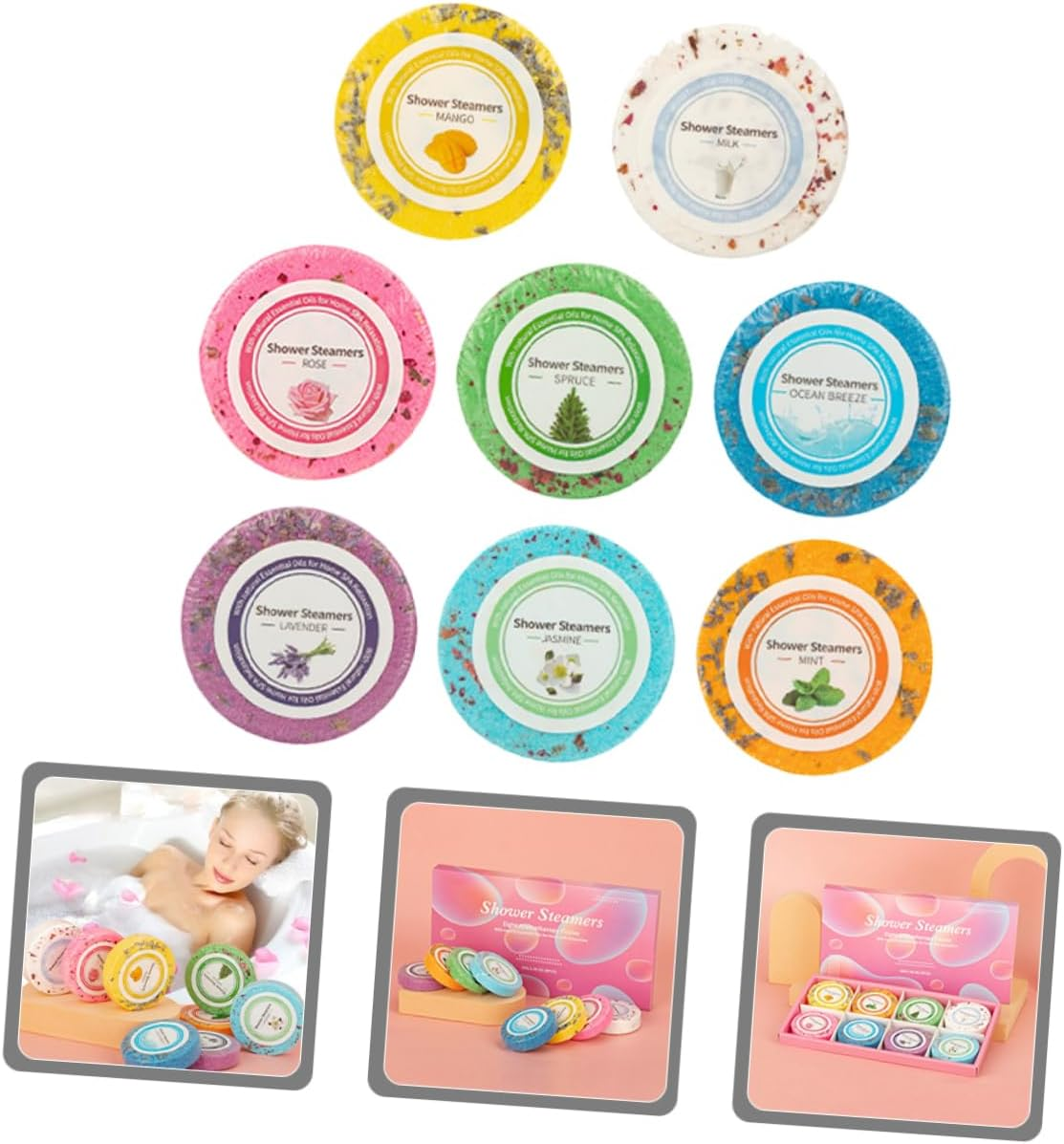 Aromatherapy Bath Tablets 8Pcs Essential Oil Shower Drops for Relaxing Spa Experience for Hotels and Home Baths image number 2