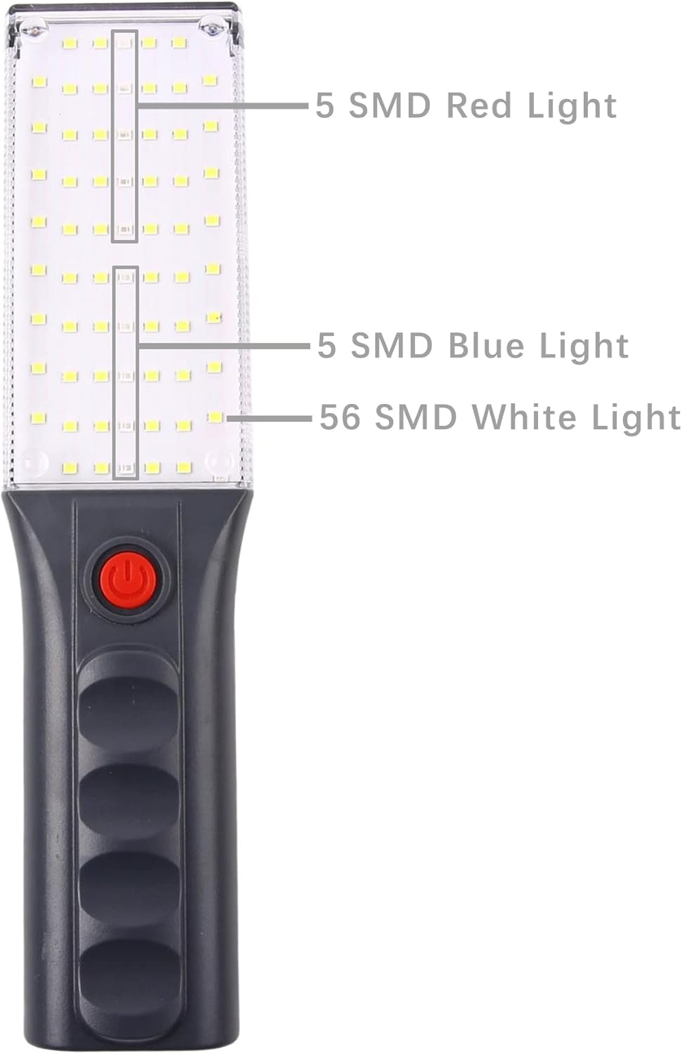 Vagocom LED Rechargeable Worklight,Cordless Battery Powered Powerful Inspection Trouble Light with White Lamp/Flash Red Light/Flash Blue Red Light,Magnet and Hook for Mechanic,Camping,Bbq,Emergency image number 2