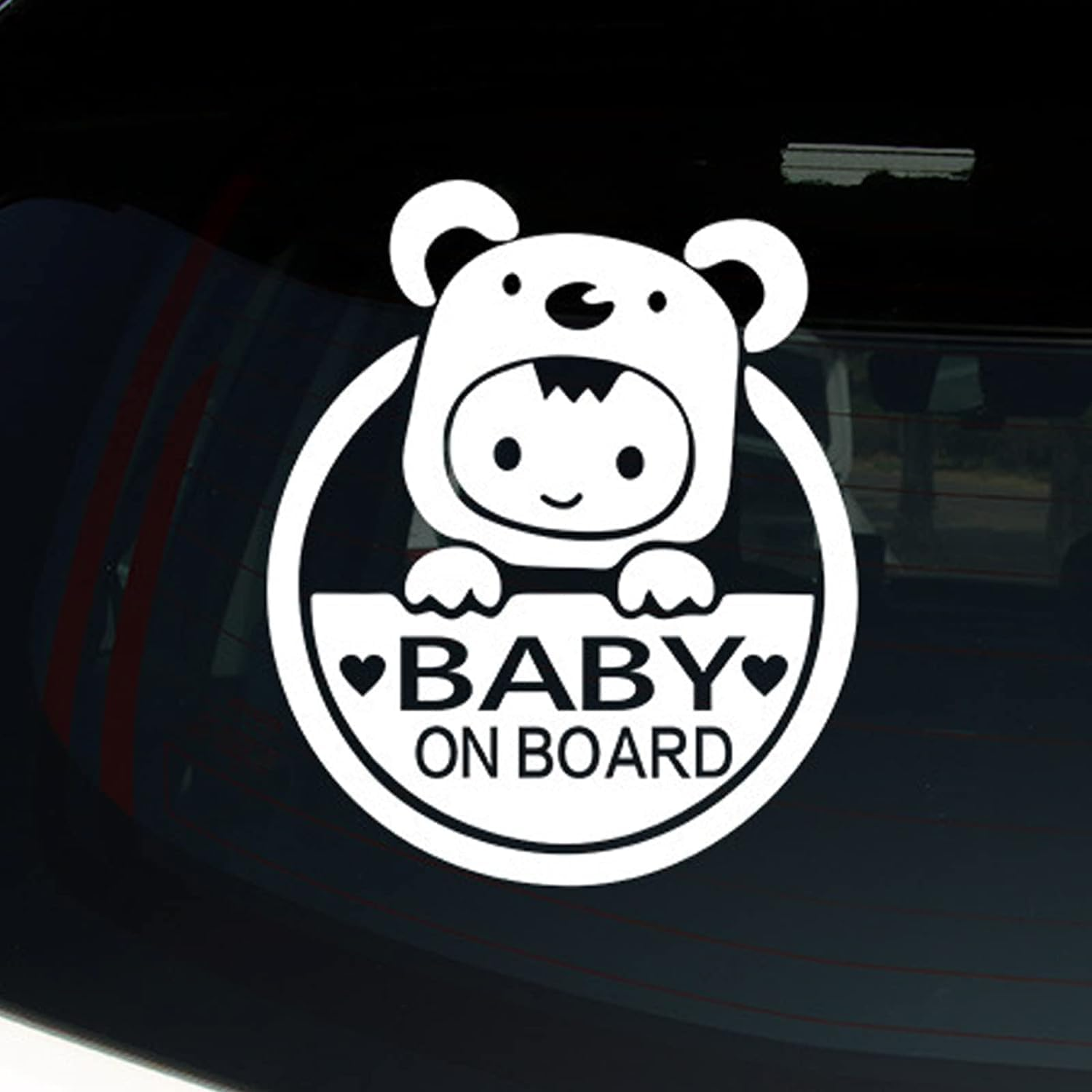 4 Pcs Reflective Baby on Board Stickers, Car Window Bumper Safety Sign, Waterproof Vinyl, White or Laser Color image number 3