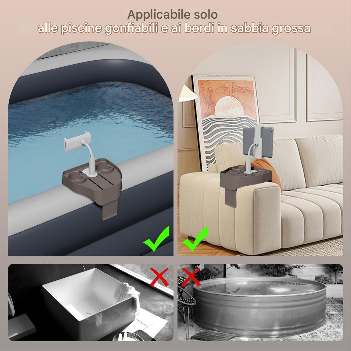 Rrlihjgu Hot Tub Tray Table, Hot Tub Table - Bathroom Table Tray | above Ground Storage Caddy Shelf Adjustable for Wall Thickness image number 5