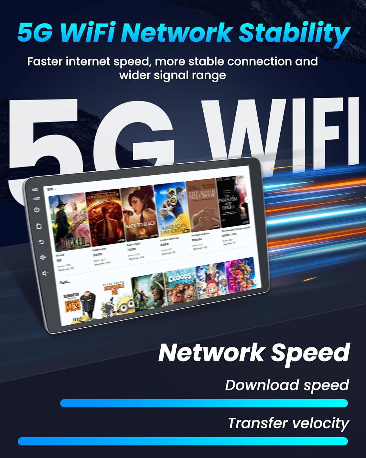 Car Radio for Toyota RAV4 2007-2012: [2G+64G] 9 Inch 1280 * 800 Touchscreen Stereo Replacement with Wireless Carplay Android Auto, Built-In Bluetooth, GPS, Wifi, FM, SWC, Mirror Link Backup Camera image number 4