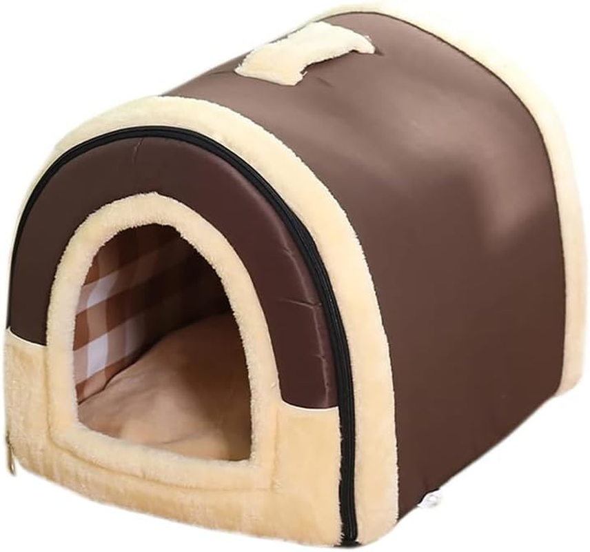 AIMALL Deluxe Pet Dog House Igloo Design &ndash; Foldable Cushioned Cat & Puppy Bed, Machine Washable, Durable Nylon with PP Cotton, Sizes S-XL for Small to Large Pets