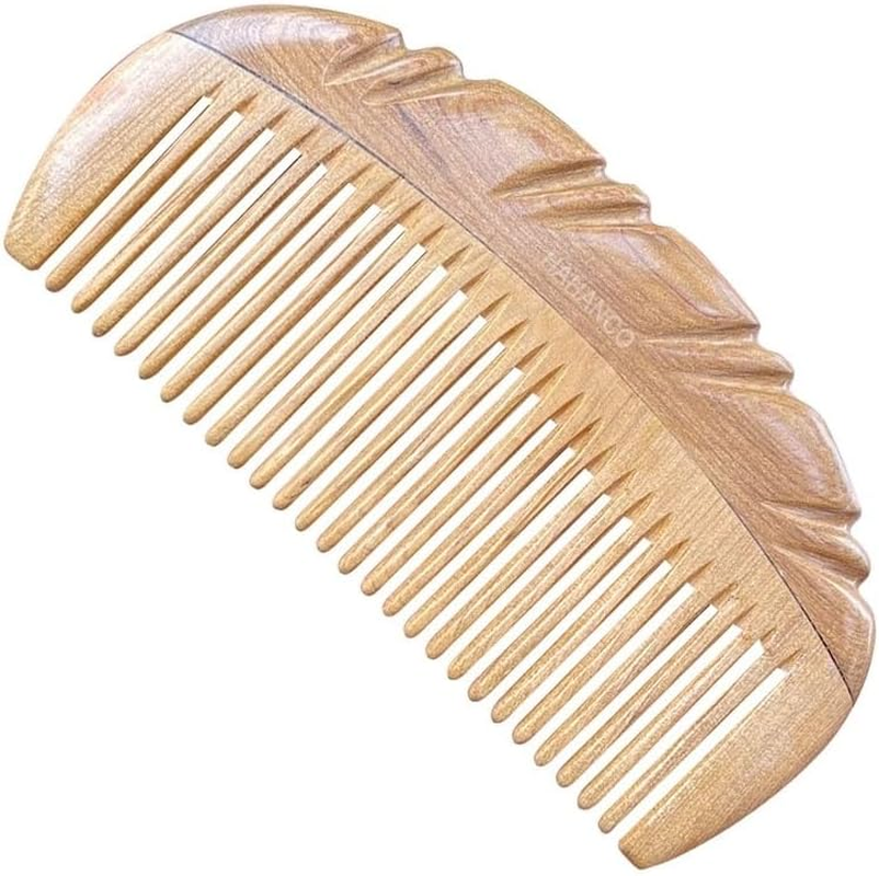 Green Cypress Wood Hair Comb, Handcrafted Wedge Design, 12 X 6 Cm image number 2