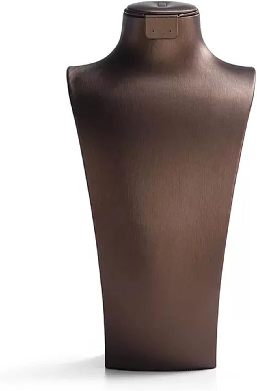 Jewelry Stand Jewelry Bust Display Necklace Bust Stand Holder Chain Storage Display Mannequin Bust Home Organisation Jewelry Organizer Girls Women Jewelry Holder Jewelry Display (Color : Brown, Size image number 4