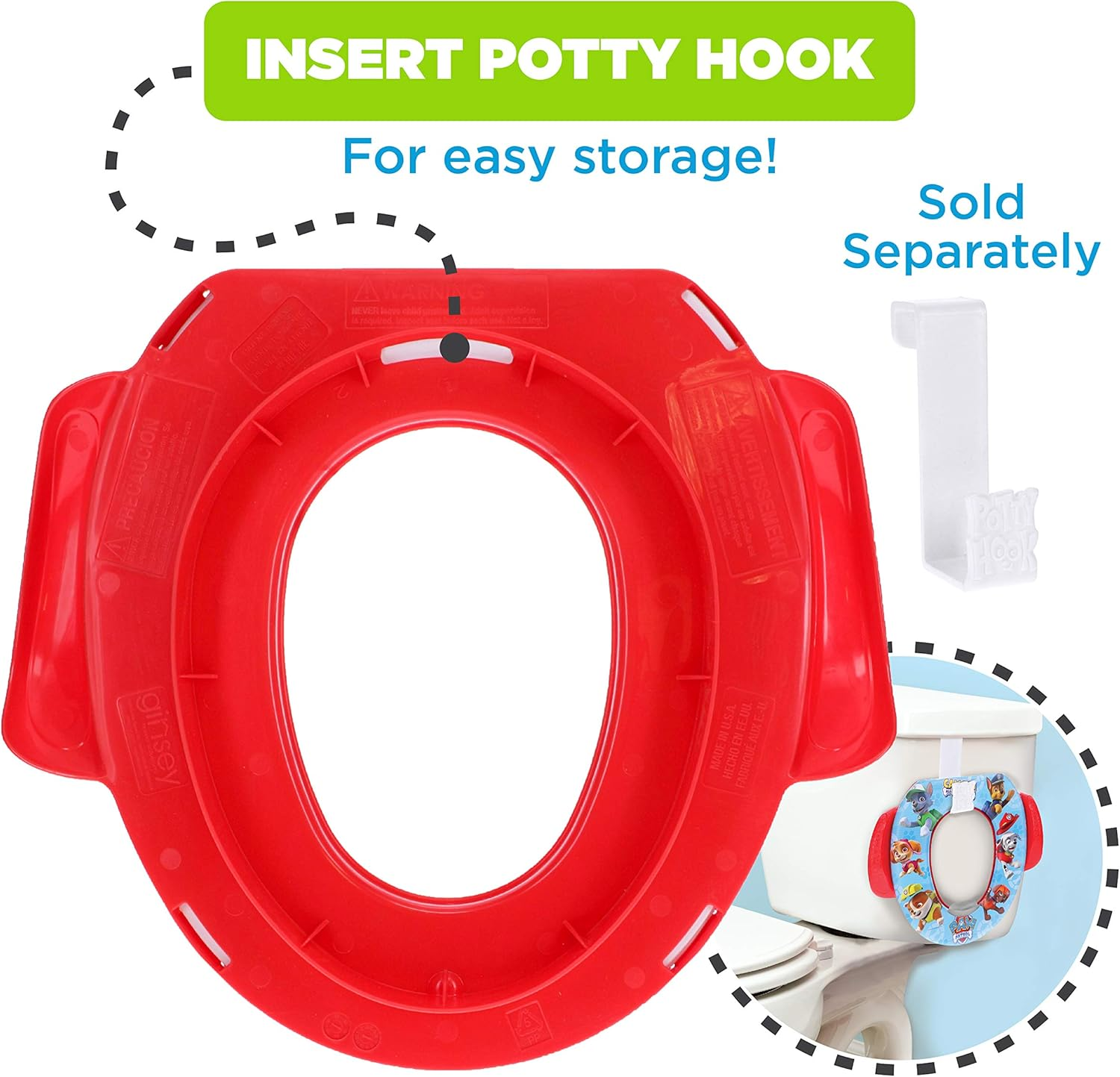Nickelodeon PAW Patrol Calling All Pups Soft Potty Seat and Potty Training Seat - Soft Cushion, Baby Potty Training, Safe, Easy to Clean image number 2