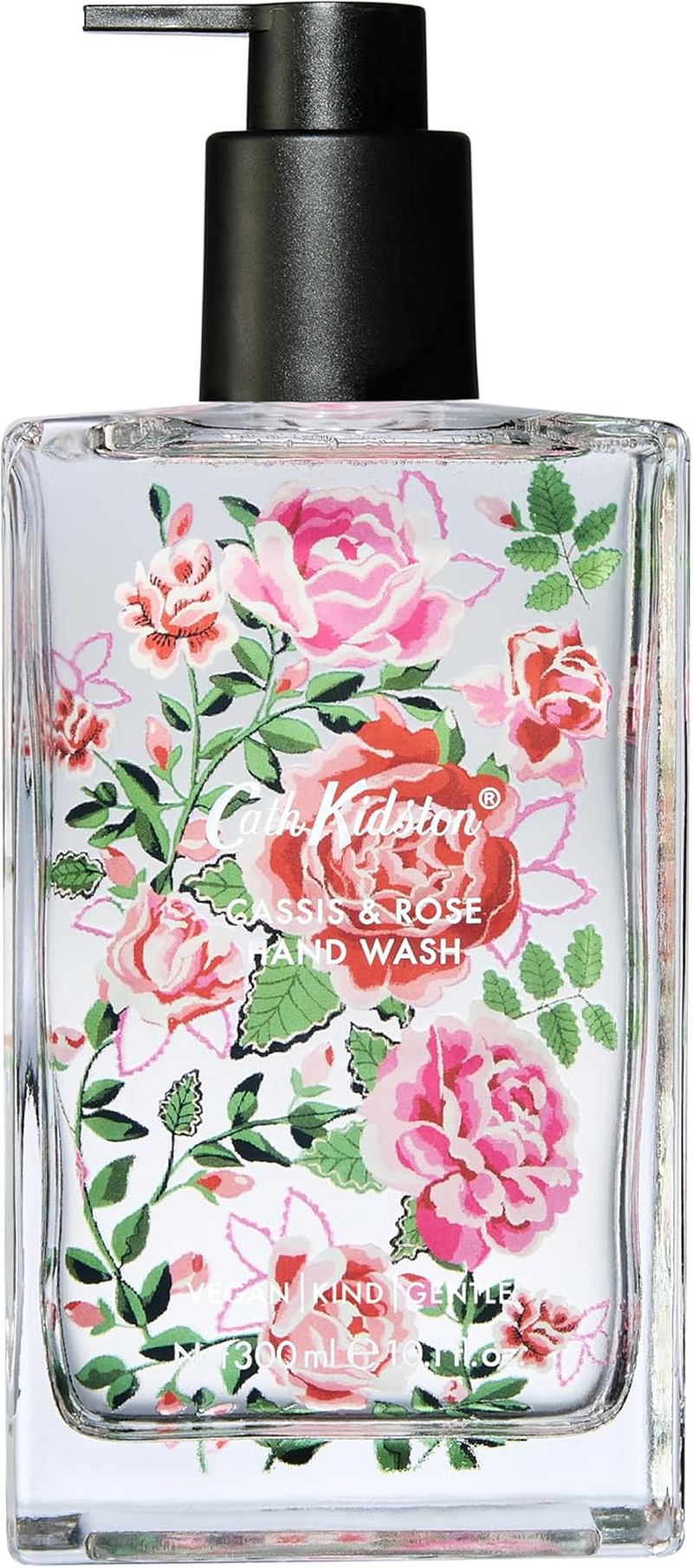 Cath Kidston Handwash 300Ml in Glass, Scents of Cassie and Rose, Moisturiser, Kitchen or Bathroom, Vegan and Cruelty Free, Beauty Gift, Christmas Stocking Filler