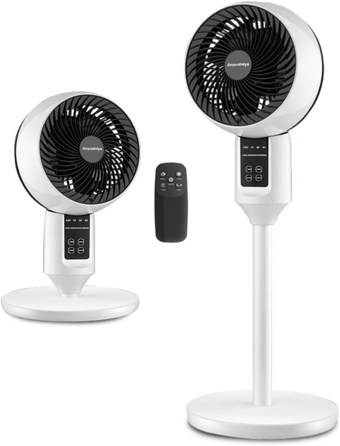 Anyuainiya Pedestal Fan, 3 Heights Adjustable Standing Fan Air Circulator, 90&deg; Oscillating Floor Fan, 3 Speeds & 3 Modes, 26Db Quiet Room Fan, Home, Office