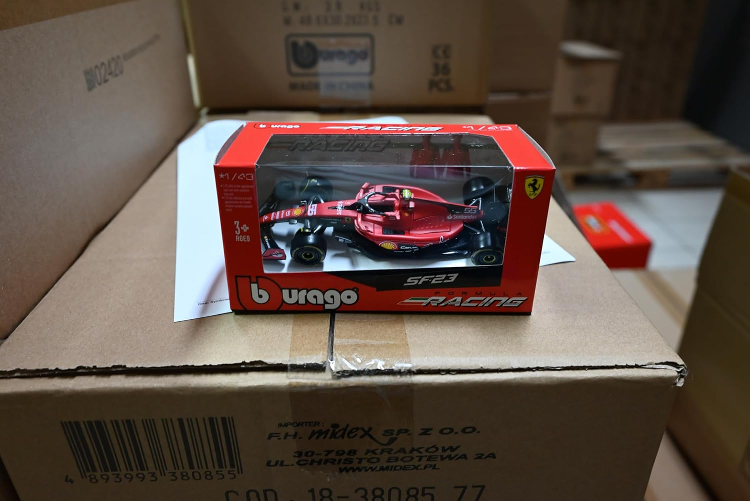 Bolid F1 Ferrari SF-23 Carlos Sainz 1:43 Model BBURAGO 36836 image number 1