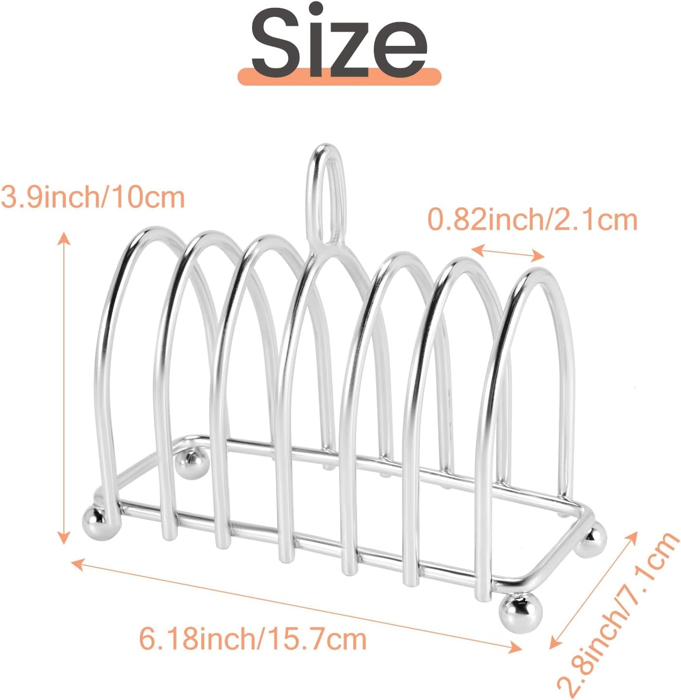 Toast Bread Rack Holder 6 Stainless Steel Toast Rack with Feet and Loop Carry Handle image number 1