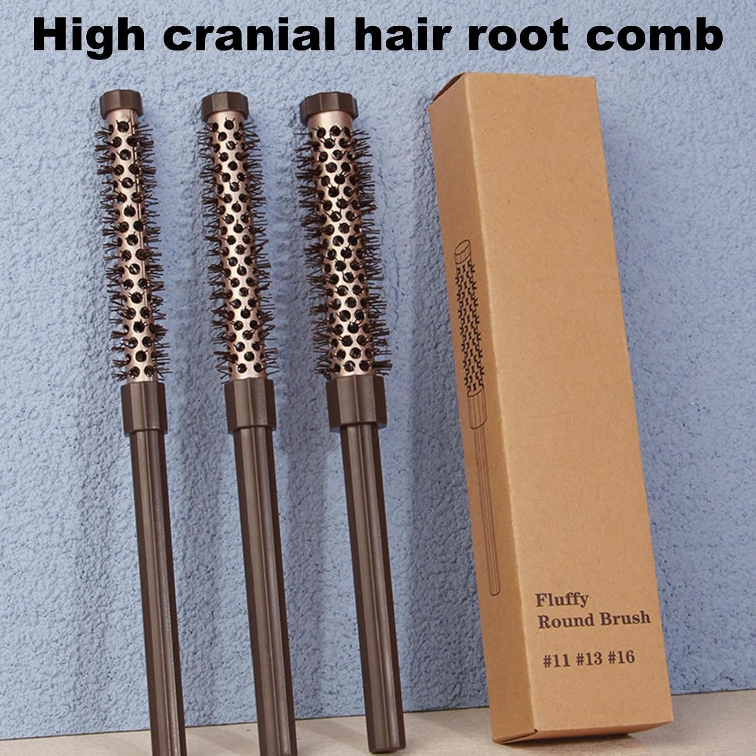 Small round Hair Brush - Professional Styling Brush, Heat Retaining Ceramic | Lightweight Temperature Resistant Gentle Nylon Bristles, Curling Comb, Quiff Roller Styling, Drying, Accessories image number 3