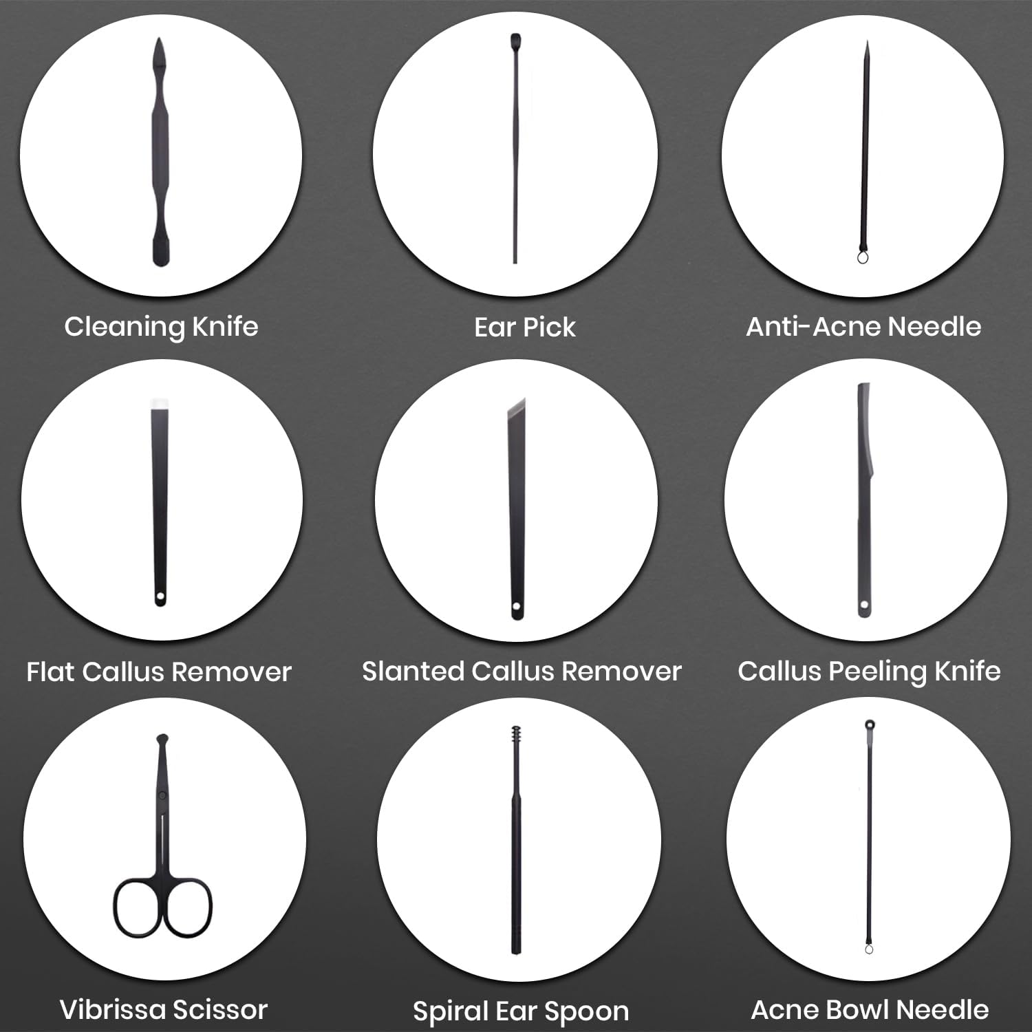 18 in 1 Professional Manicure Set, Stainless Steel Nail Clippers Set, Portable Grooming Kit for Women & Men, Pedicure Kit for Personal Care with Luxurious Travel Leather Case, 18 Pcs Clippers Tools image number 2