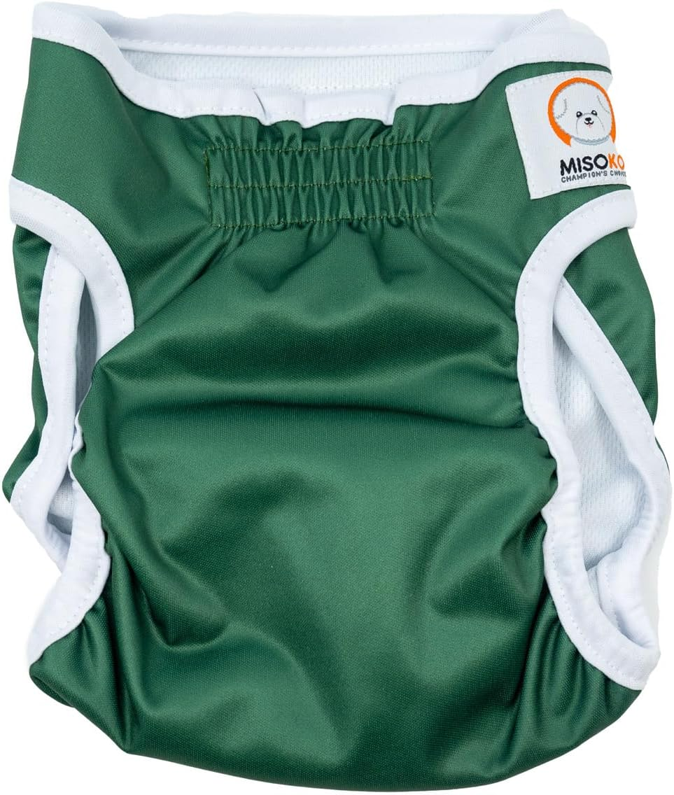 Misoko 3 Pack Reusable Dog Heat Pants, Cheerful Design Machine Washable Dog Nappies, Super Absorbant, Leak Proof Sanitary Wraps, Perfect for Puppies Training, Travel & Home Use, Meadow, L image number 1