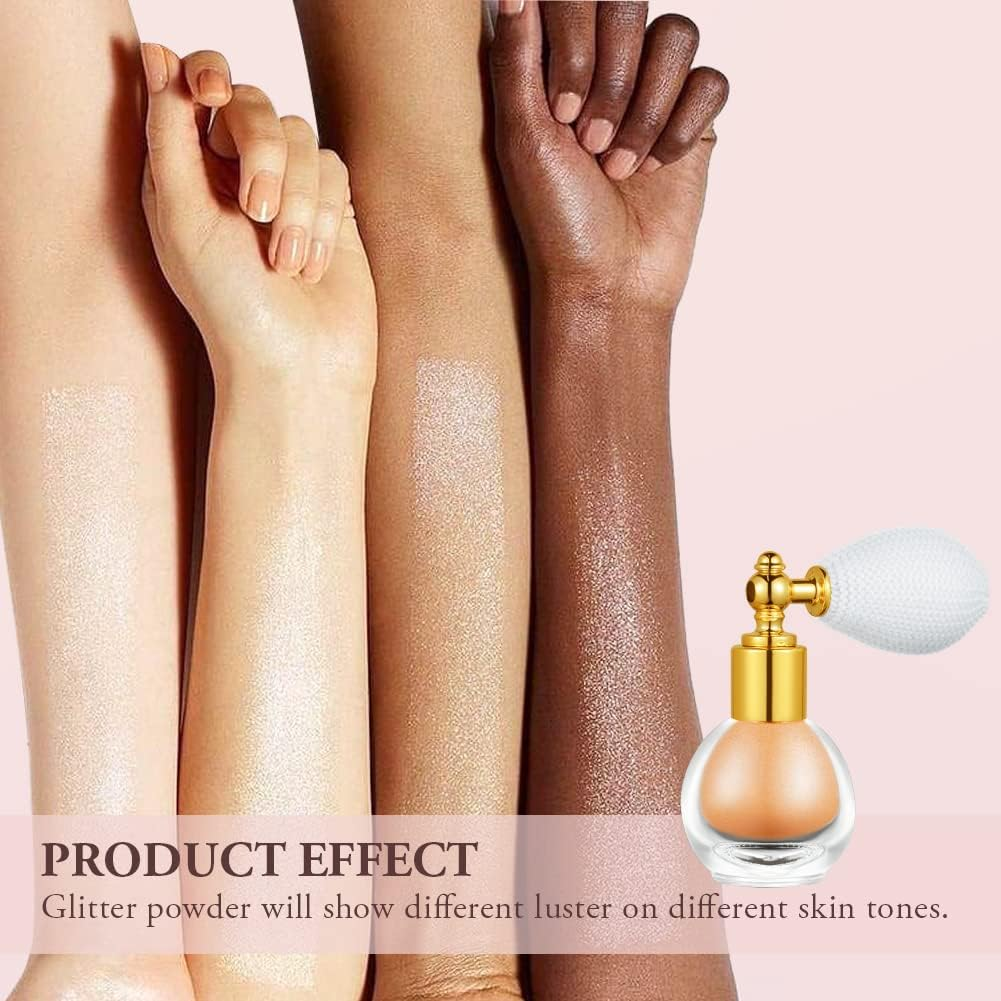 AOOWU Glitter Spray for Face, Body and Hair - Makeup Sparkle Powder Cosmetic Shimmer Highlighter for Christmas Rave Party (Champagne) - Light Gold image number 6