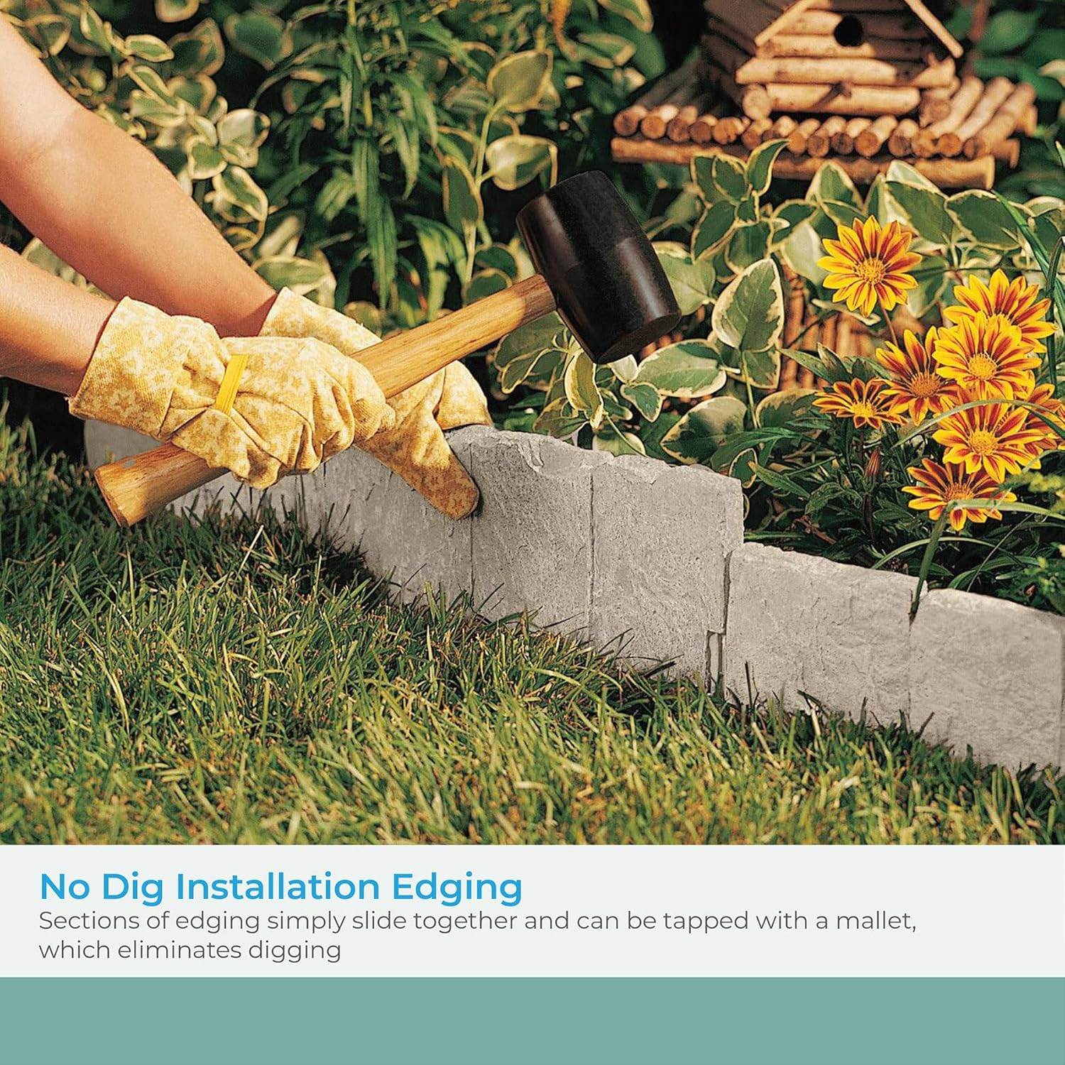 Suncast 10 Feet Flagstone Edging image number 3