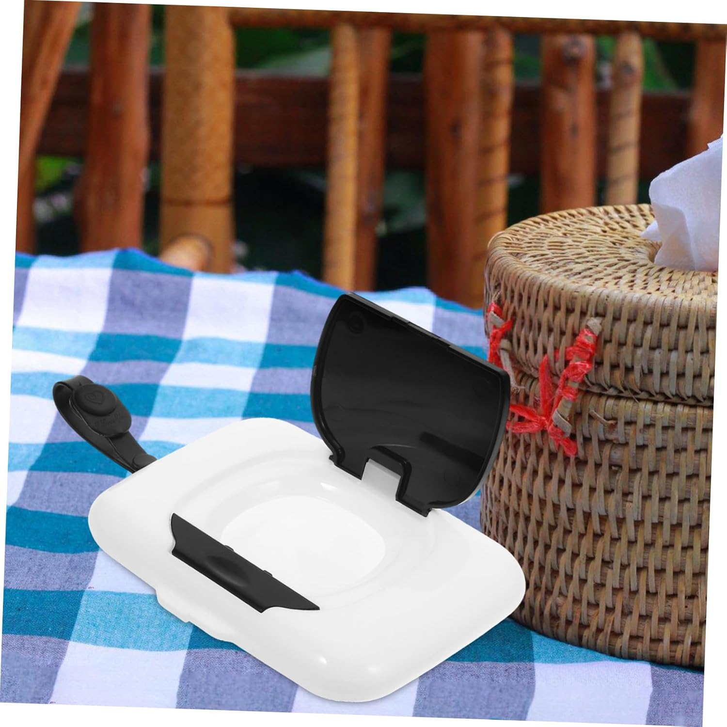 LABRIMP Car Tissue Holder Decorative Wipes Dispenser Box Moisture Retention Large Capacity Storage for Wet Wipes image number 3