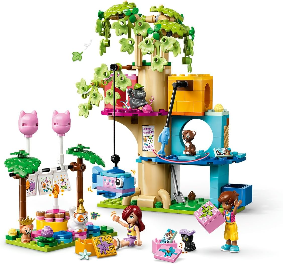 LEGO&reg; Friends Cat Birthday Party & Tree House 42666 Building Kit, Imaginative Pretend Play, Kids&rsquo; Toy Idea for Girls and Boys Aged 6 Years Old and Up, 2 Minidolls, 5 Feline Figures and Accessories image number 5
