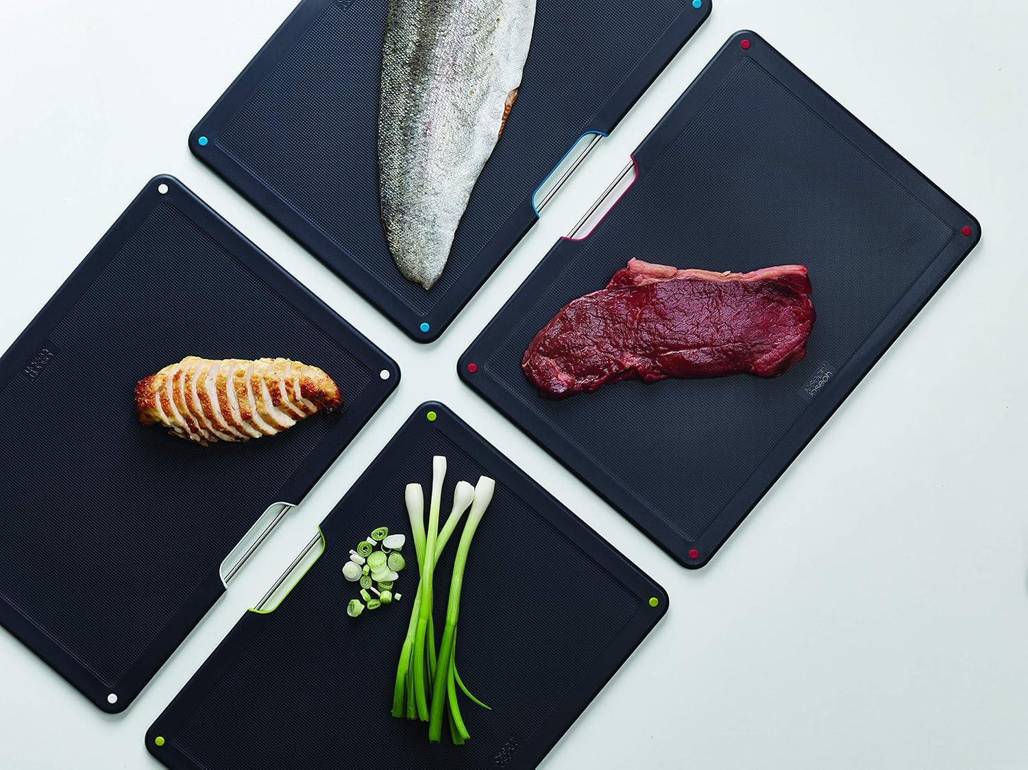 Joseph Joseph Folio Steel Set of 4 Chopping Boards with Stainless-Steel Case - Carbon Black image number 1