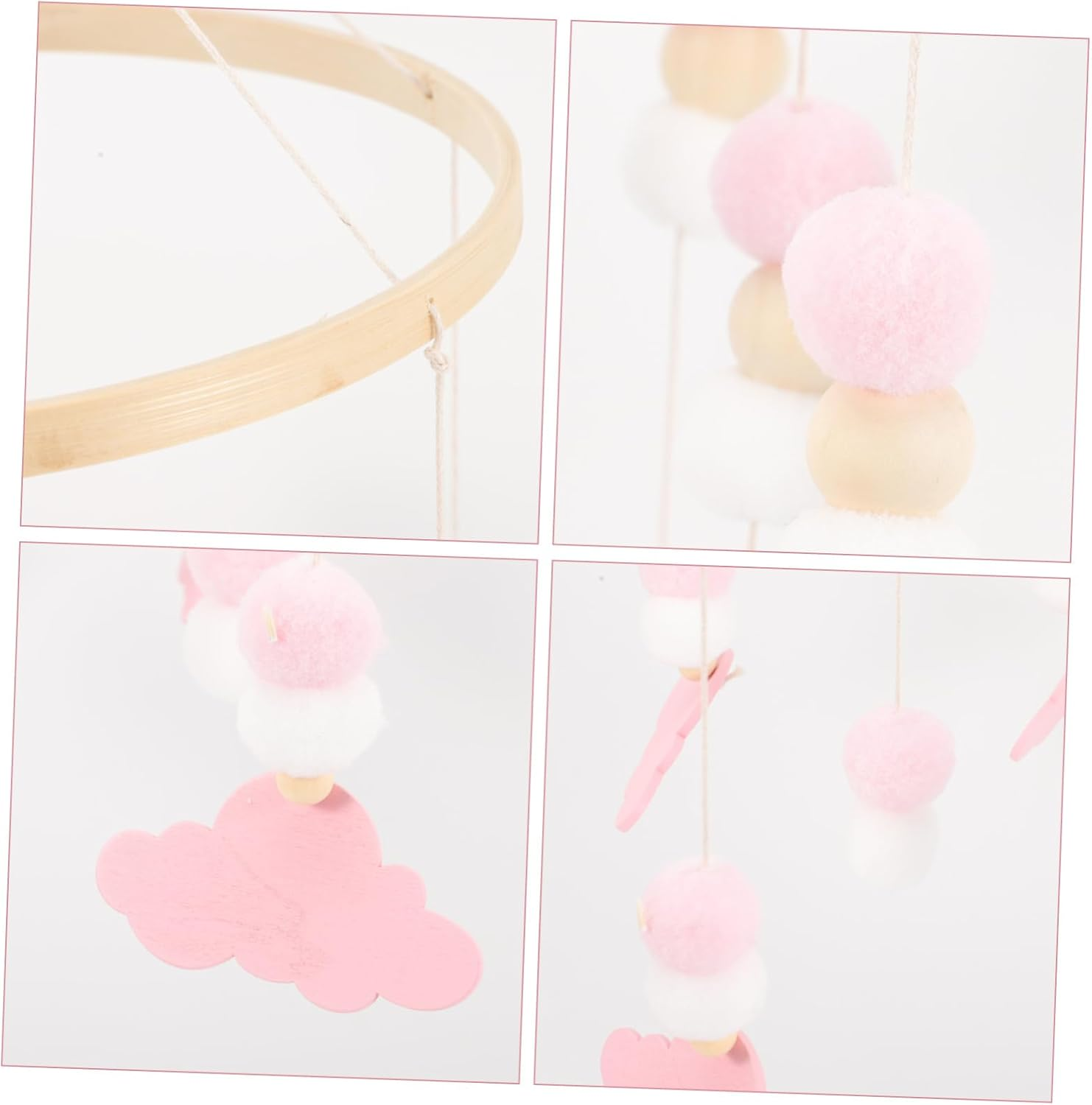 Mobile Wind Chime with Felt Balls Cute Elephant Crib Pendant for Nursery Decoration Safe Hanging for Room Promotes Hand Eye Coordination and Visual Development image number 4