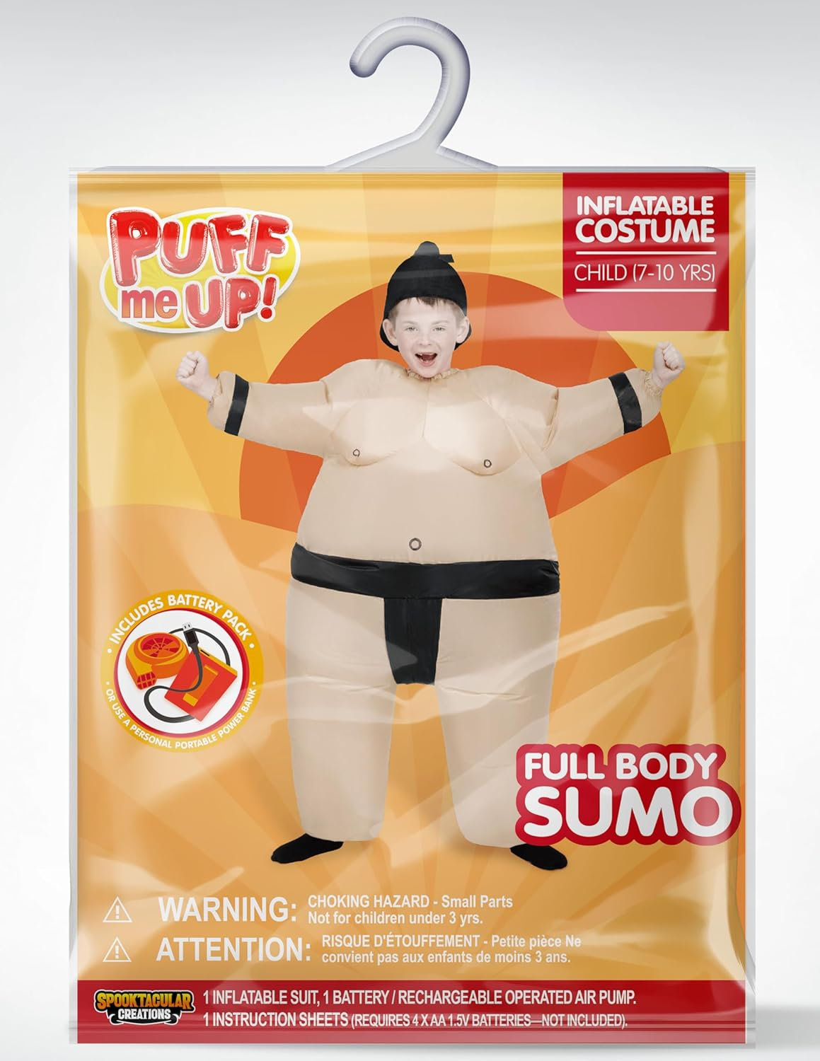 Spooktacular Creations Kids Inflatable Costume, Full Body Sumo Wrestler Costume for Halloween Dress up Costume Parties - Multicolor image number 4