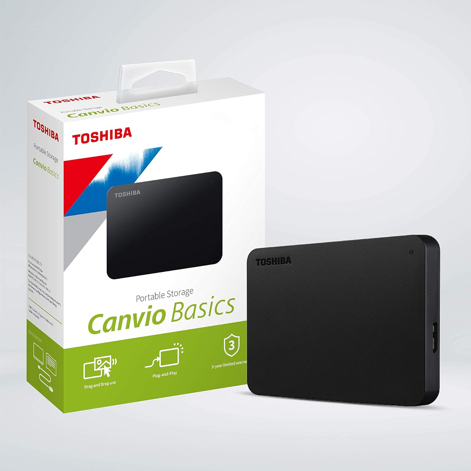 Toshiba 2TB Canvio Basics Portable Hard Drive Storage image number 6
