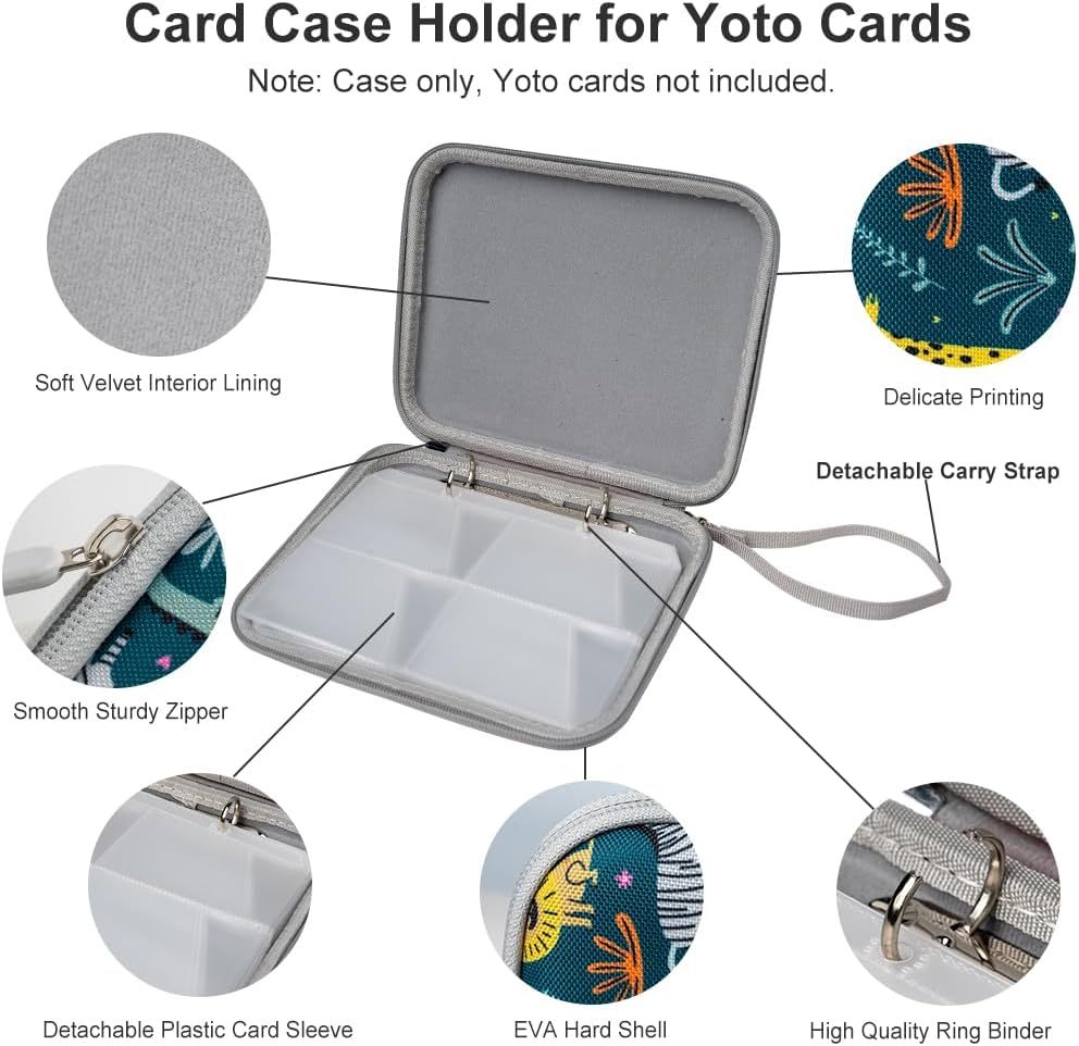 Audio Card Storage Case Compatible with Yoto, 80 Pockets Case for Mini Audiobook Cards, Portable Yoto Card Holder, Travel-Friendly Card Binder for Kids (Animals)