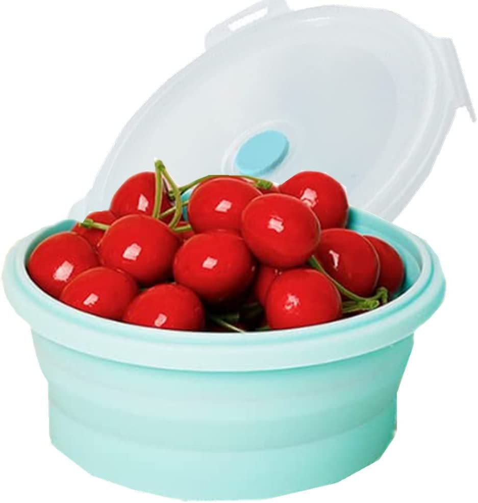 3Pack Collapsible Silicone Food Storage Containers with Lid 17OZ Foldable Lunch Bowls for Microwave Freezer Dishwasher Safe (500Ml Round) image number 5