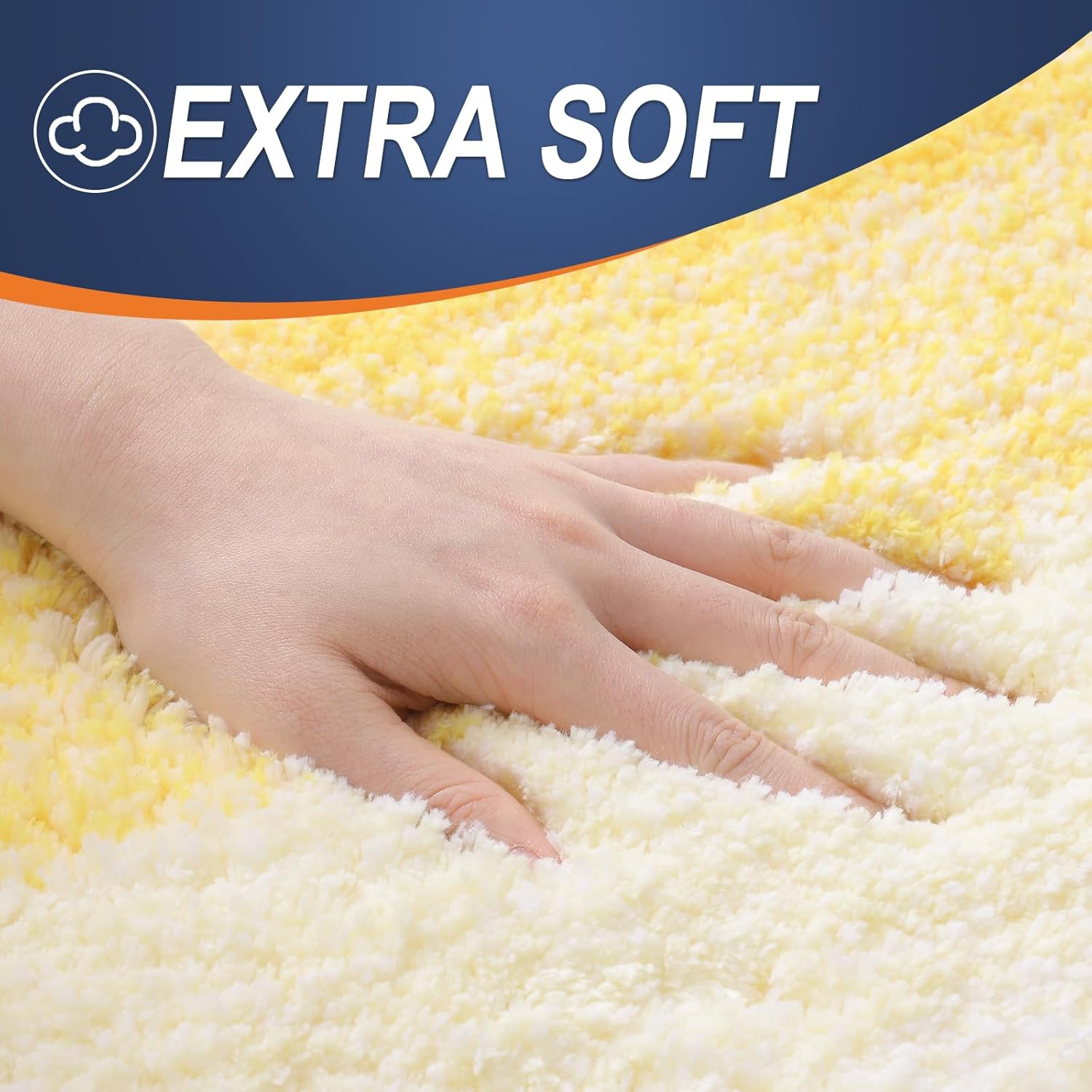 OLANLY Bathroom Rug Mat 24X16, Extra Soft and Absorbent Microfiber Bath Rugs, Non-Slip Plush Shaggy Bath Carpet, Machine Wash Dry, Bath Mats for Bathroom Floor, Tub and Shower, Yellow image number 1