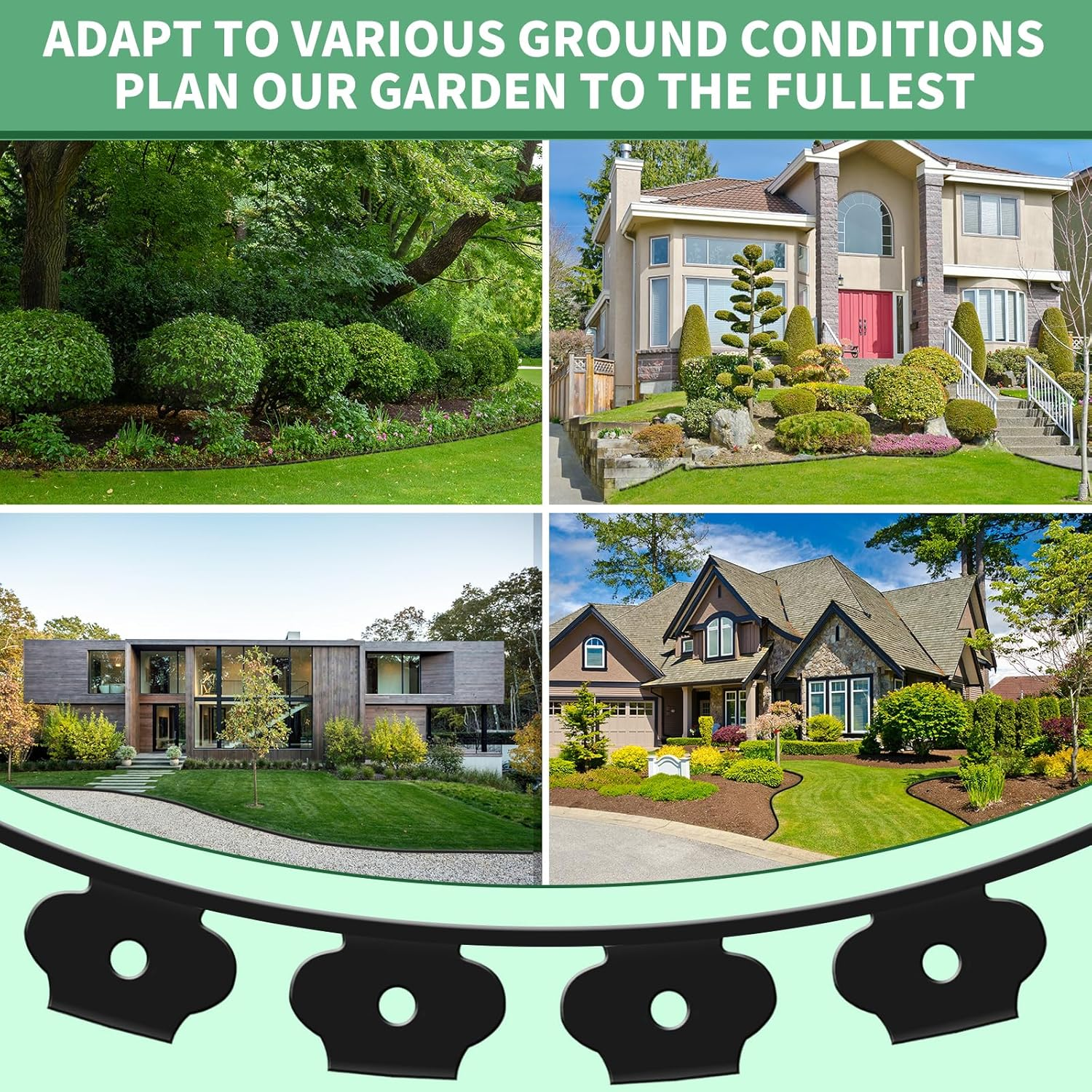 Lawn Edging Kit, 4 Inch High Flexible Lawn Edging Border Kit for Lawn Trimming with 30 Steel Anchors, 33 Ft Long.