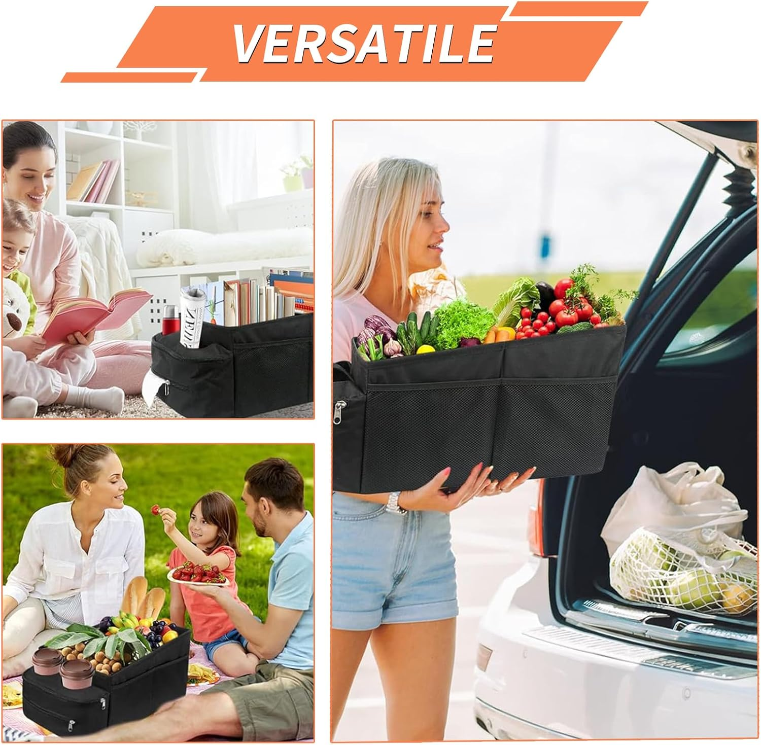 Car Seat Storage Organizer,Car Organizer Backseat,Passenger Seat Storage Box,Foldable Car Seat Organizer,Nonslip Backseat Car Organizer,Waterproof Passenger Seat Organizer for Cars Vans image number 1